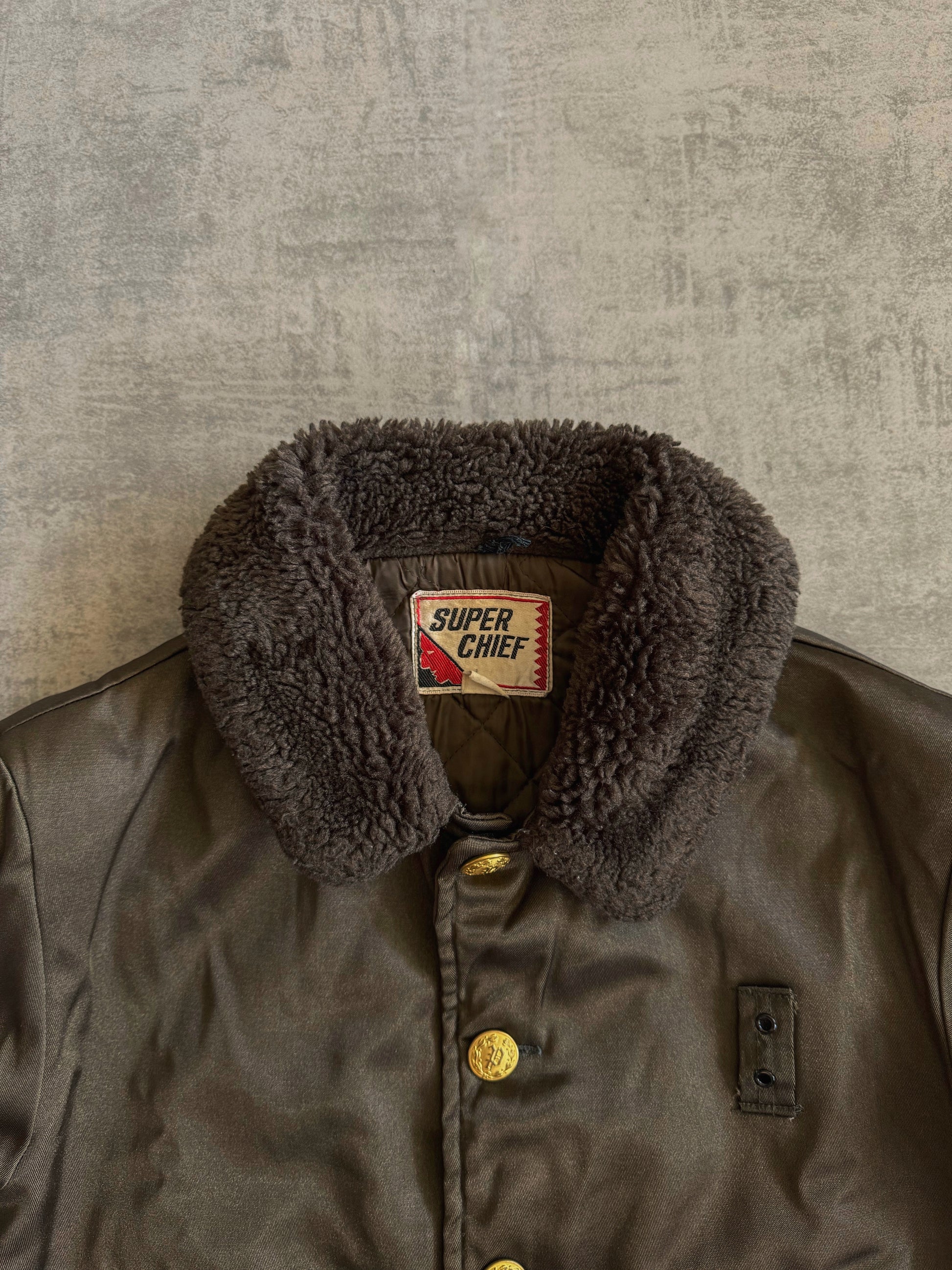 (M) 1960’S VINTAGE SÚPER CHIEF POLICE BOMBER AVIATION JACKET