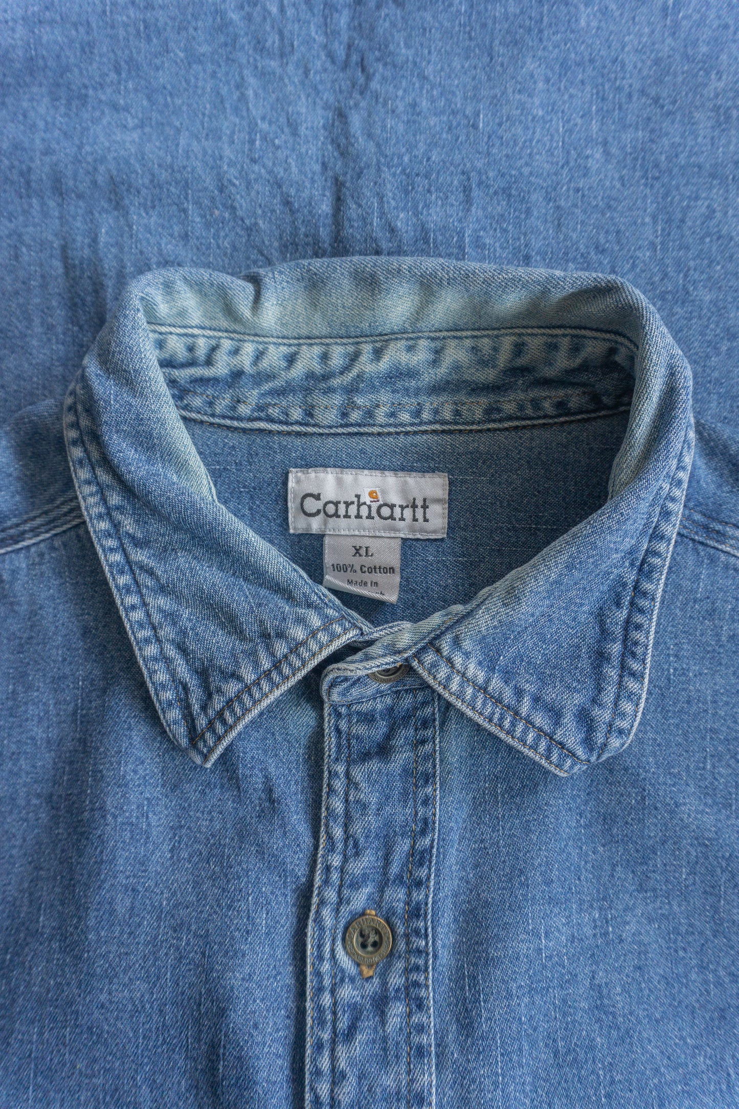 (XL) VINTAGE CARHARTT DENIM SHIRT