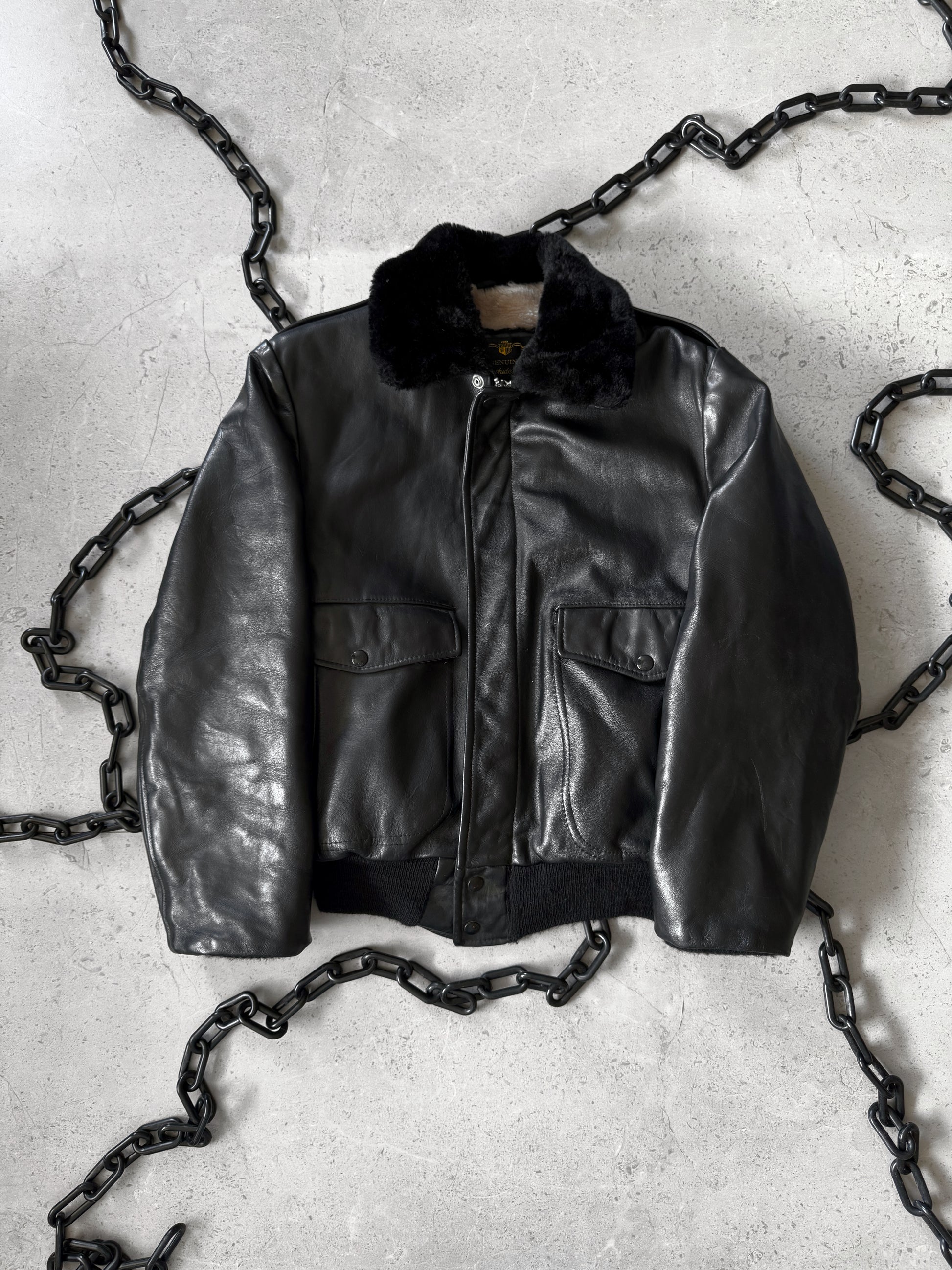 (M) VINTAGE GENUINE LEATHER PILOT JACKET