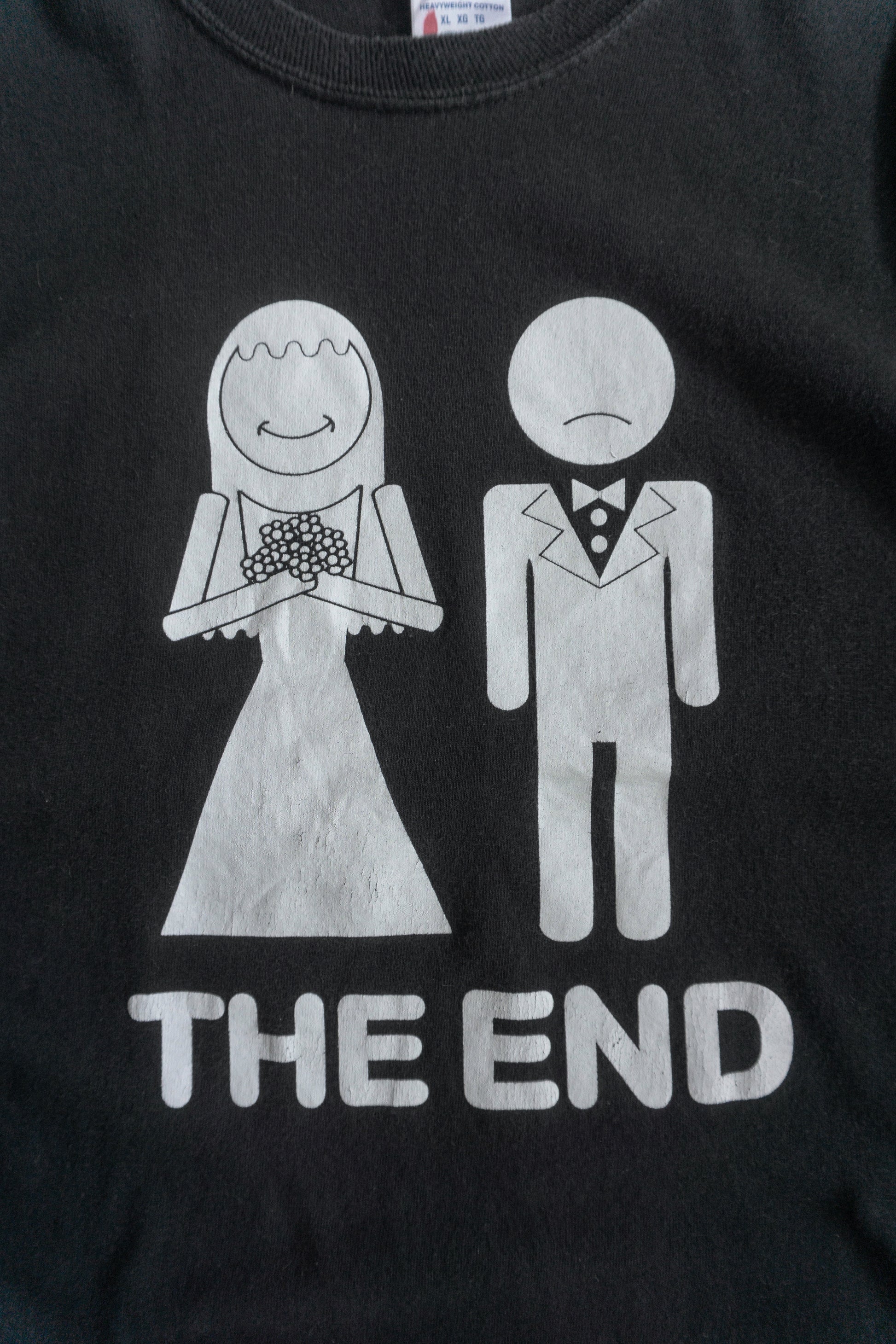 (L-XL) VINTAGE “THE END” FUNNY TEE