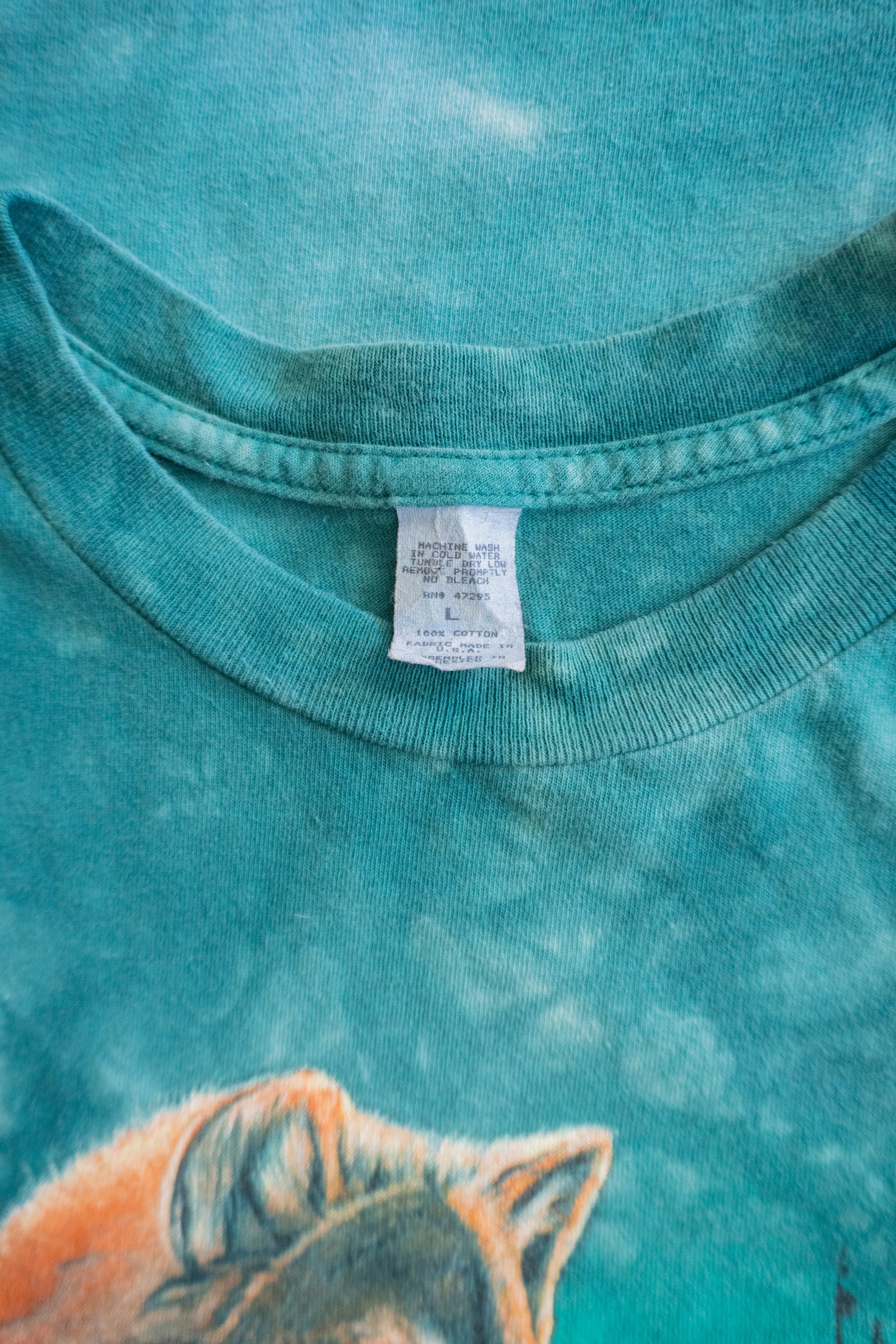 (L) 90’S VINTAGE WOLF NATURE ART TEE