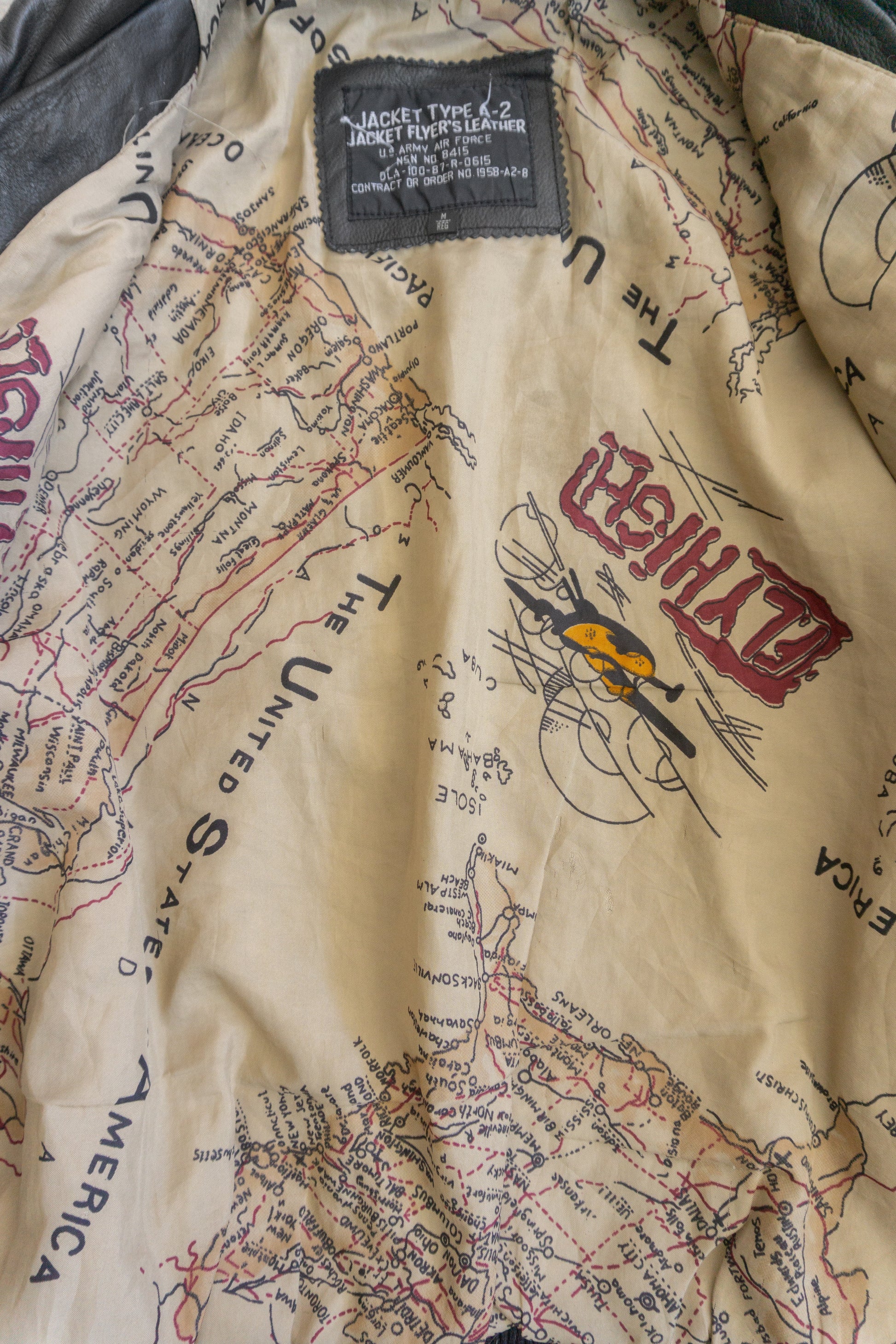 (M) VINTAGE FLYERS TYPE A-2 LEATHER BOMBER JACKET