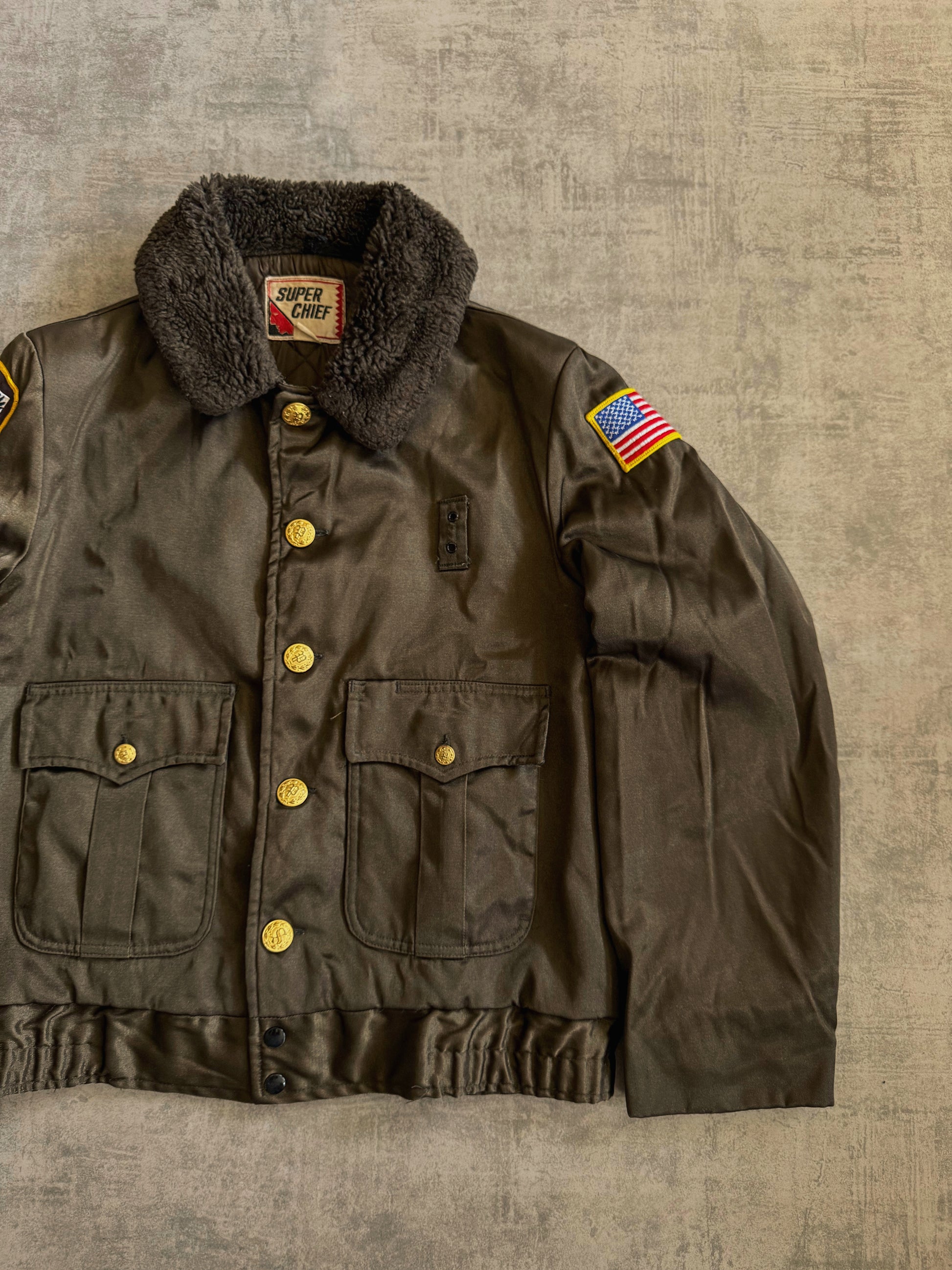 (M) 1960’S VINTAGE SÚPER CHIEF POLICE BOMBER AVIATION JACKET