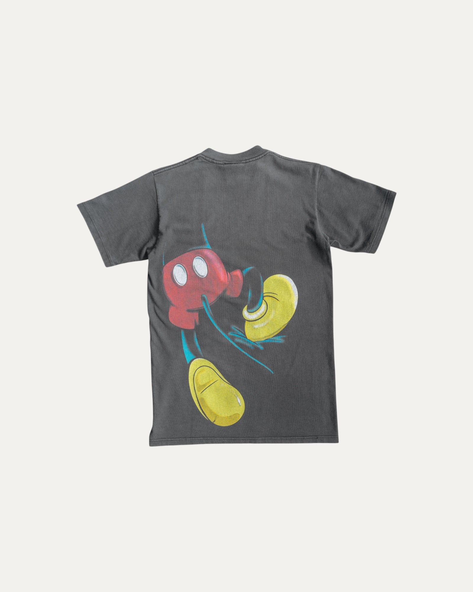 (S-M) 90’S VINTAGE MICKEY MOUSE HEADSTOCK DOUBLE BIG PRINT FADED TEE