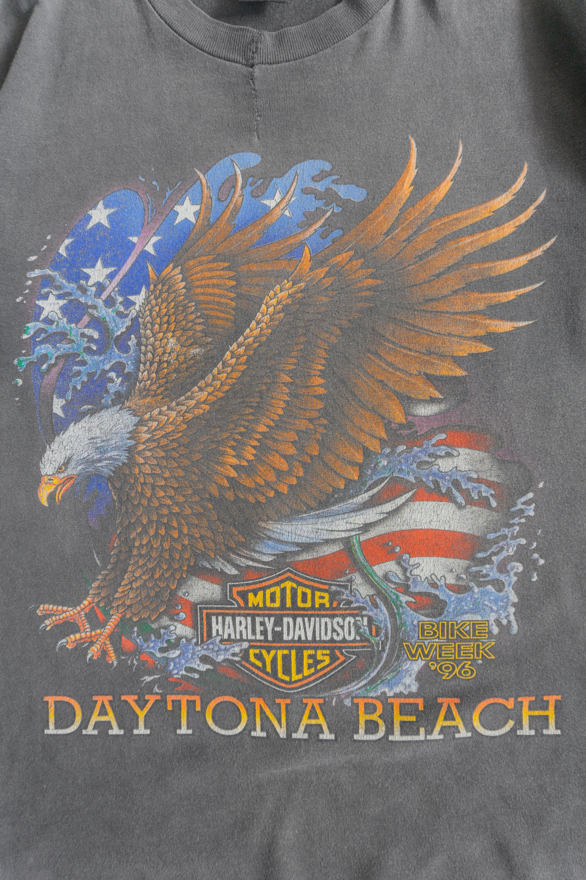 (M) 90’S VINTAGE HAGLEY DAVIDSON DAYTONA FADED TEE
