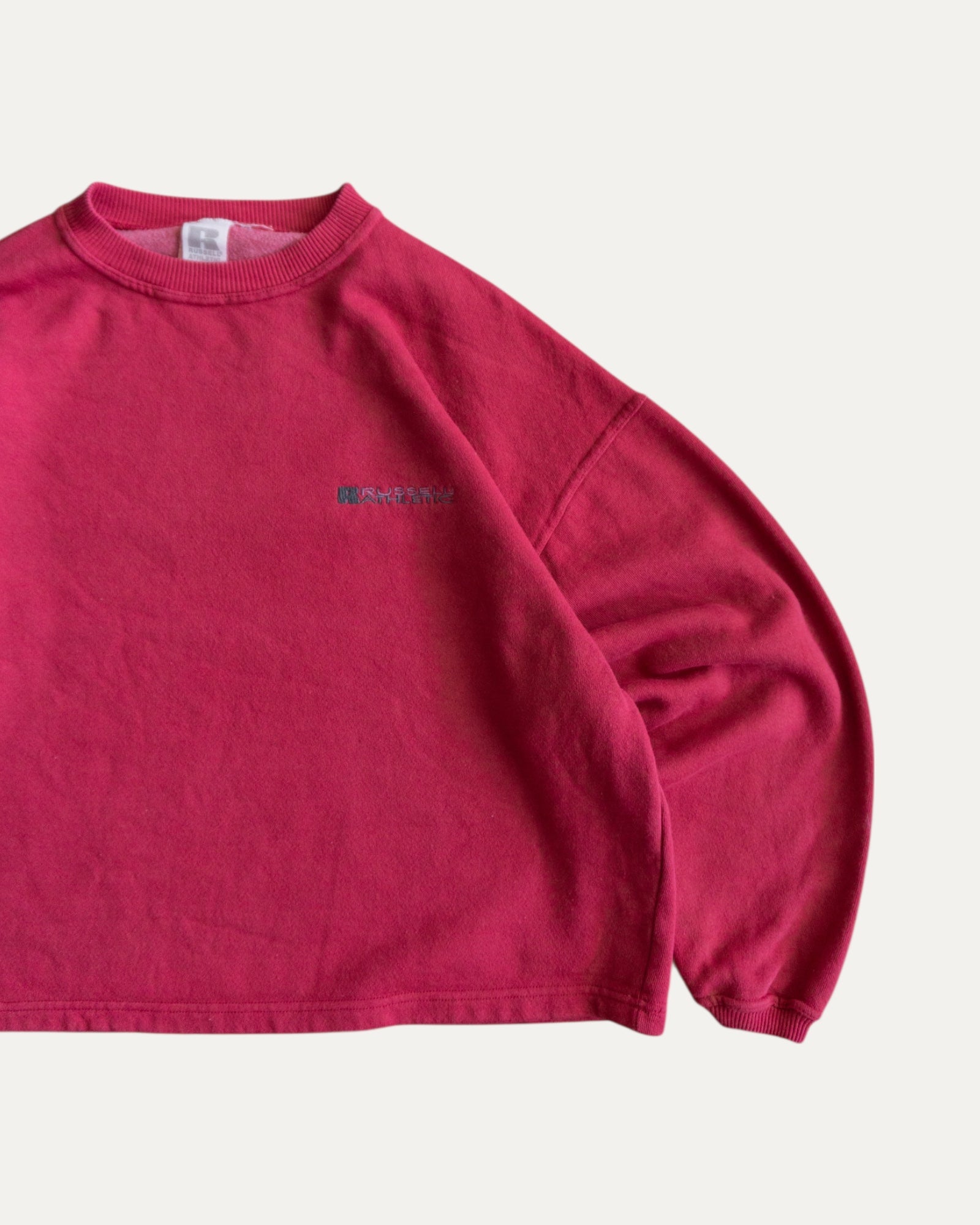 (BOXY M) 90’S VINTAGE RUSSELL PINK BOXY CREWNECK