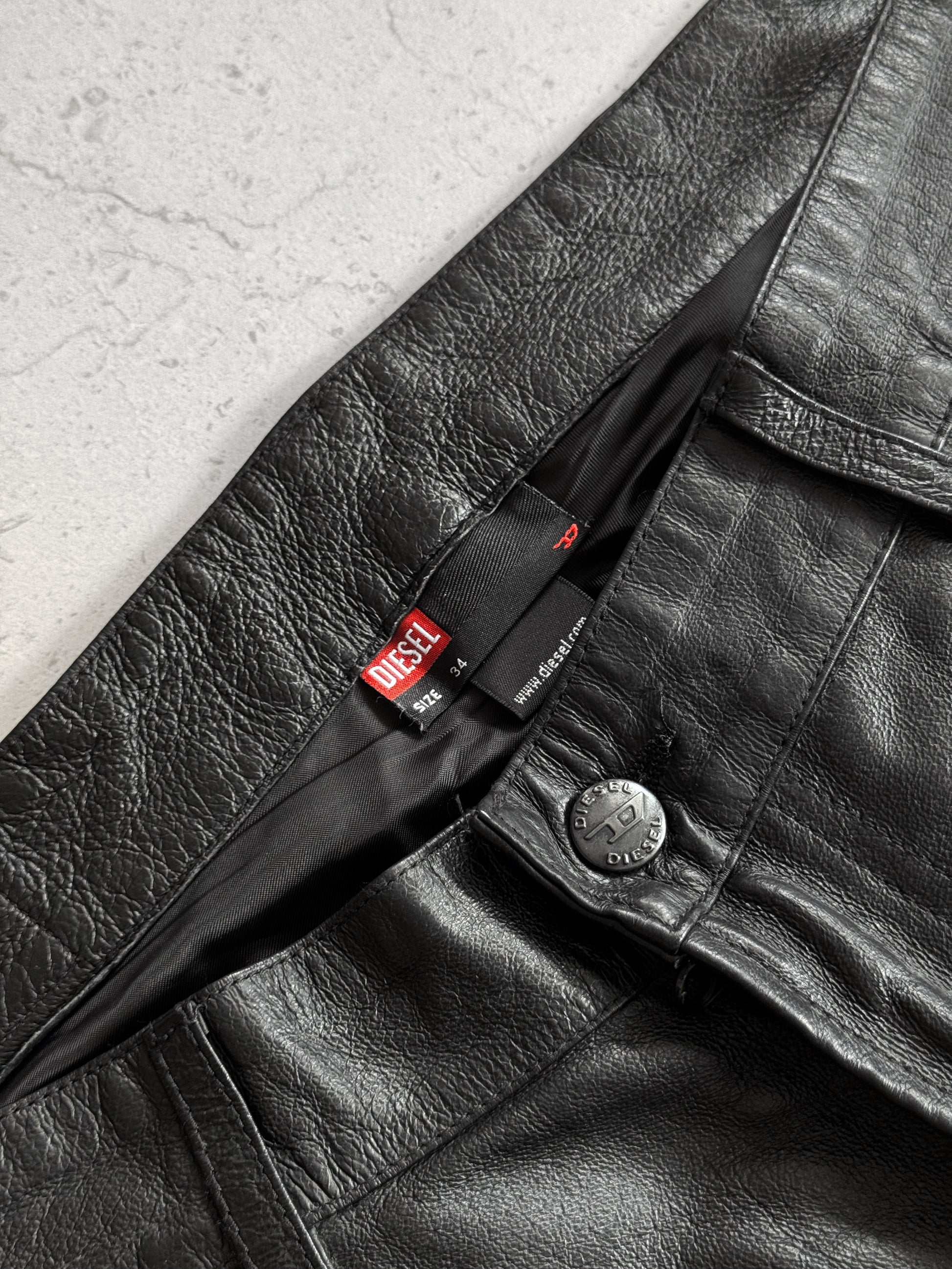 DIESEL LEATHER PANTS - 34x32