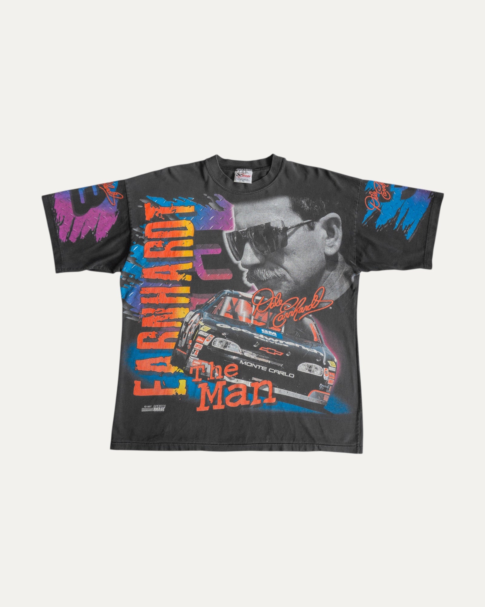 (XL) 90’S VINTAGE NASCAR DALE EARNHARDT AOP RACING TEE