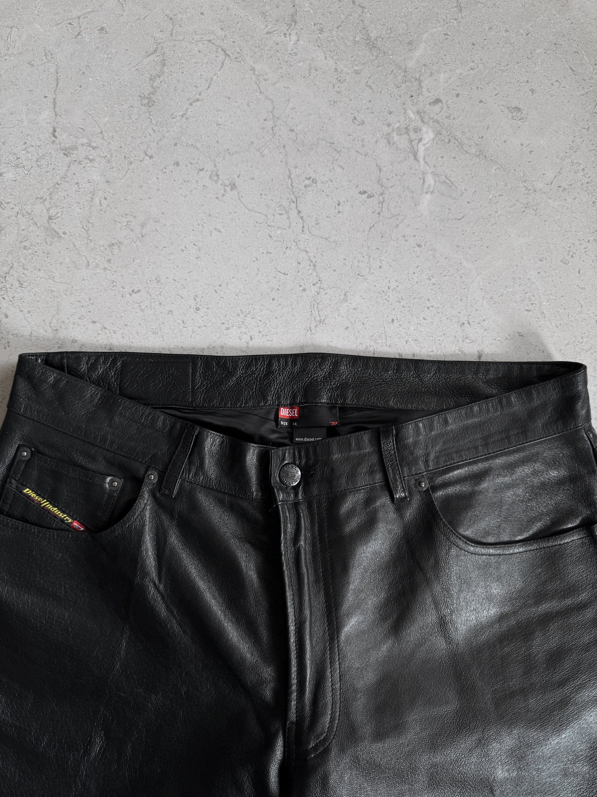 DIESEL LEATHER PANTS - 34x32