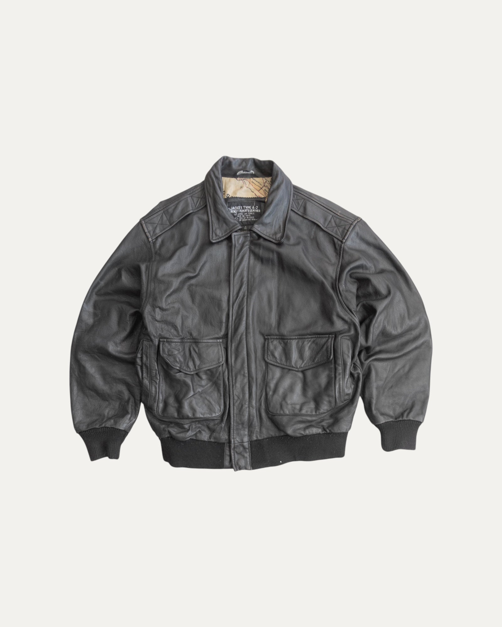 (M) VINTAGE FLYERS TYPE A-2 LEATHER BOMBER JACKET