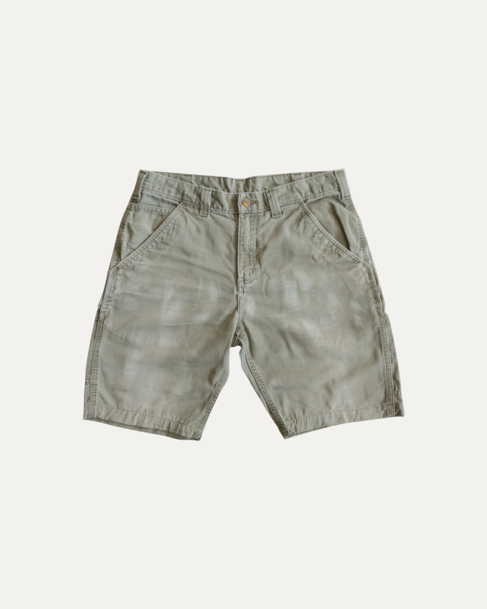 VINTAGE CARHARTT OLIVE GREEN AMAZING FADED SHORT - 32
