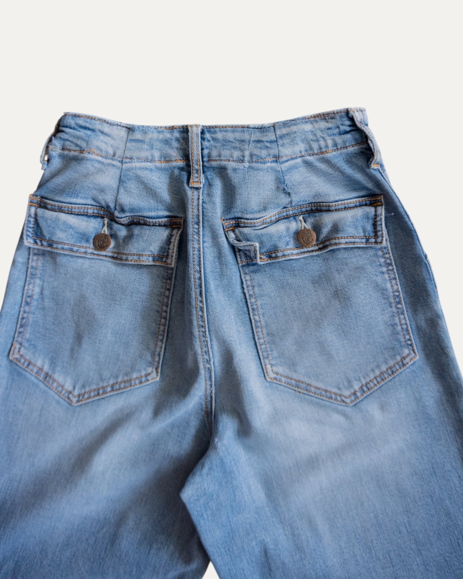 VINTAGE WIDE LEG DENIM PANTS - (WOMEN 34/36)