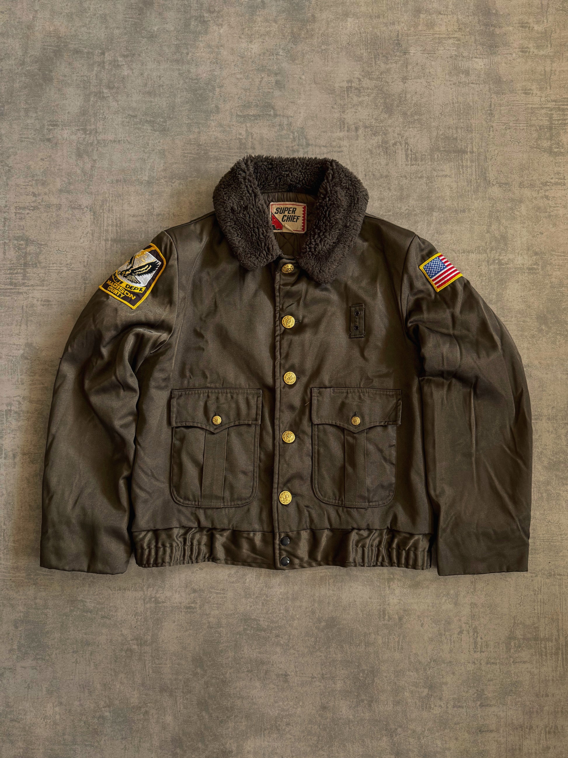 (M) 1960’S VINTAGE SÚPER CHIEF POLICE BOMBER AVIATION JACKET