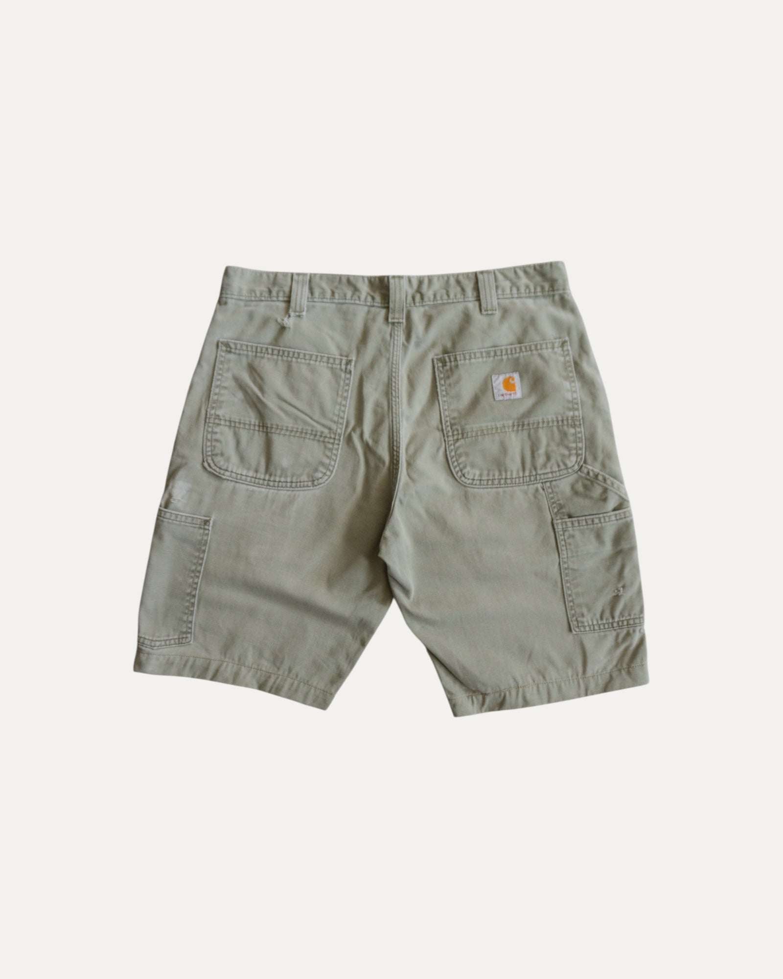 VINTAGE CARHARTT OLIVE GREEN AMAZING FADED SHORT - 32