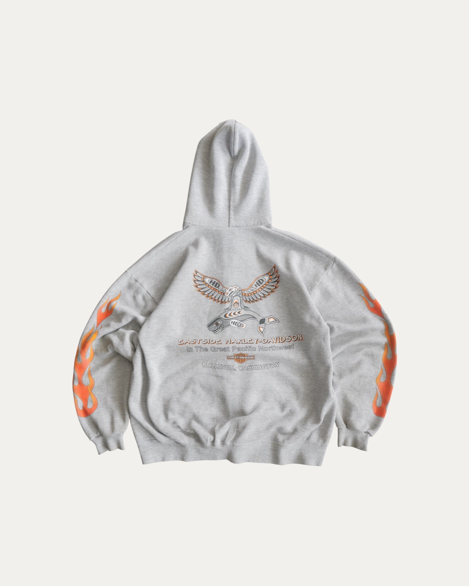 (M) 00’S VINTAGE HARLEY DAVIDSON FLAMES HOODIE