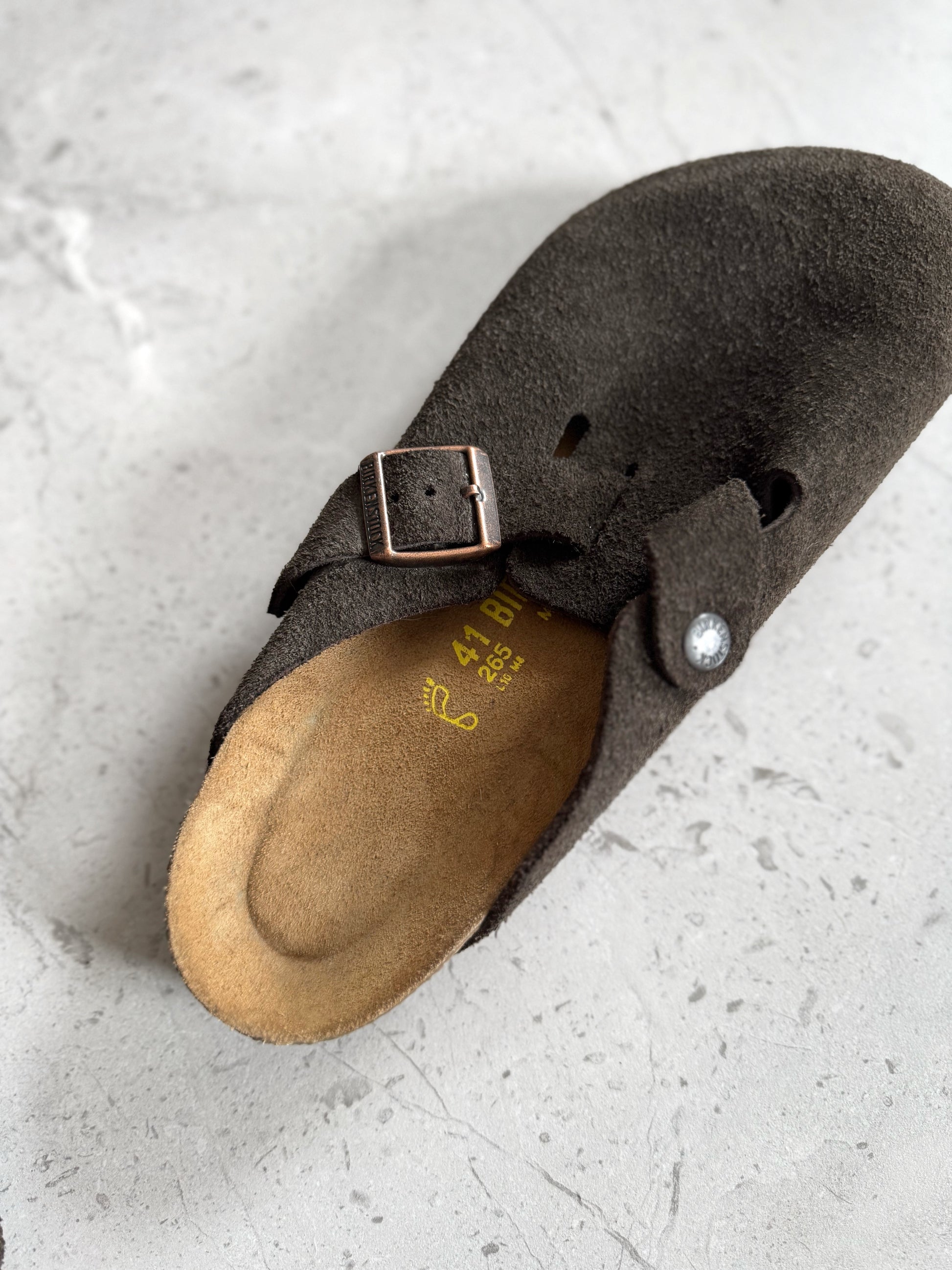 BIRKENSTOCK BOSTON MOCCA SUEDE LEATHER