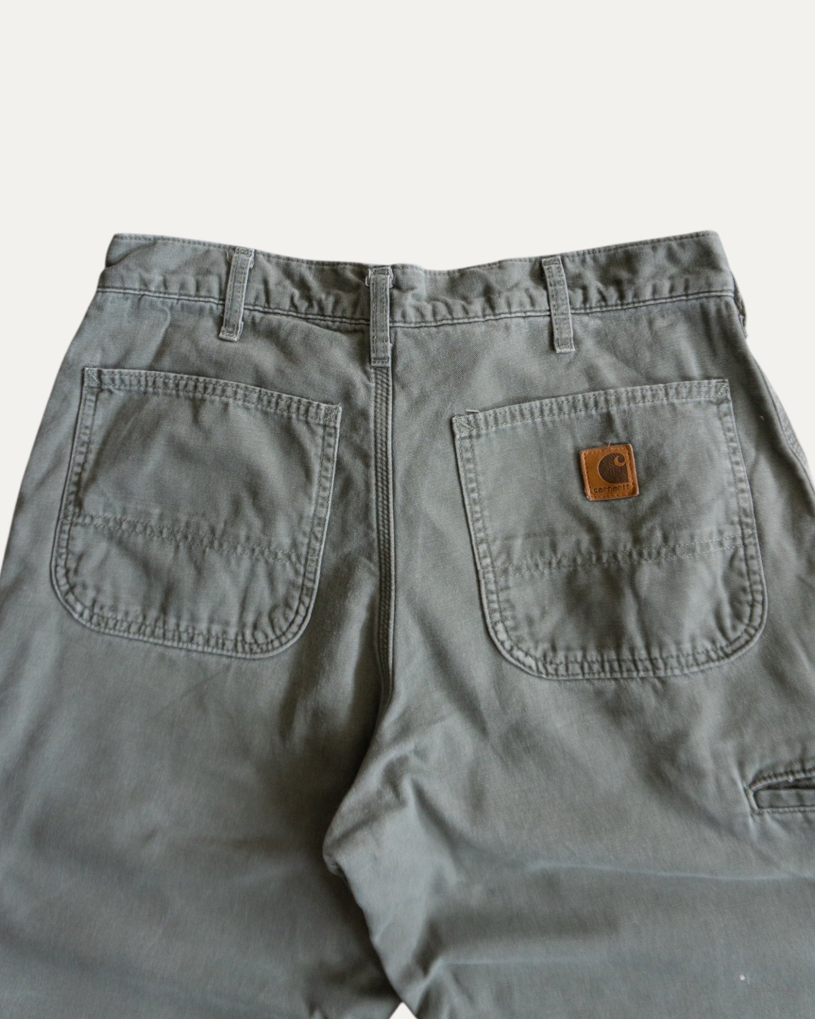 VINTAGE CARHARTT OLIVE GREEN FADED PANTS - 32x30
