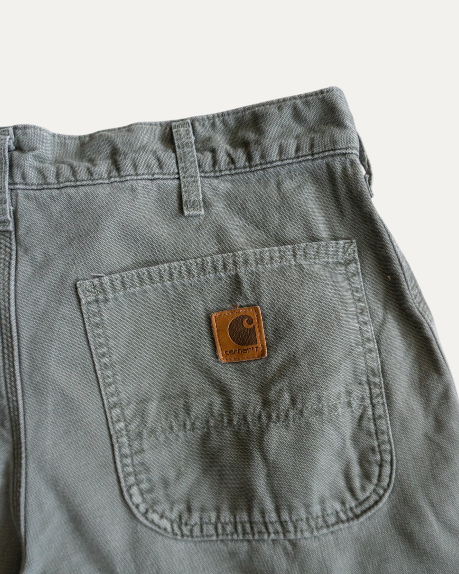 VINTAGE CARHARTT OLIVE GREEN FADED PANTS - 32x30