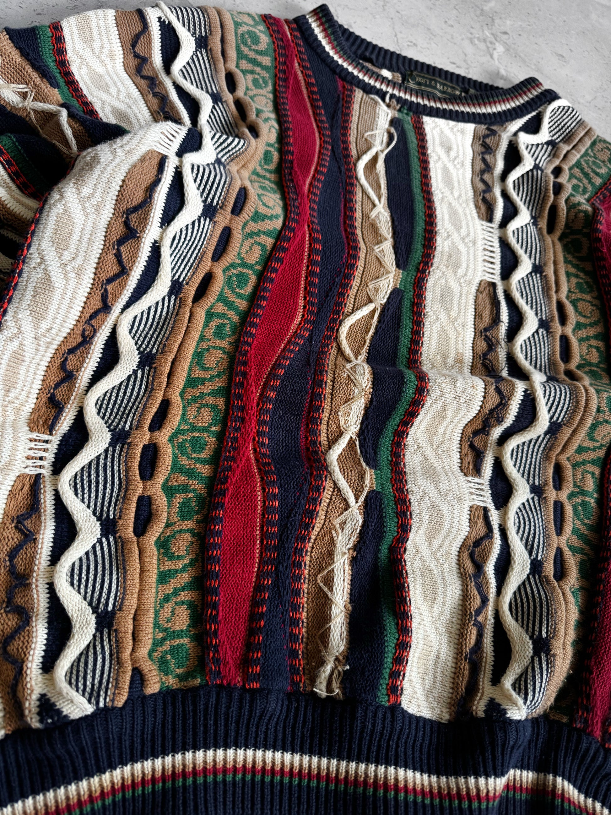 (M) VINTAGE CROFT & BARROW TYPE COOGI SWEATER