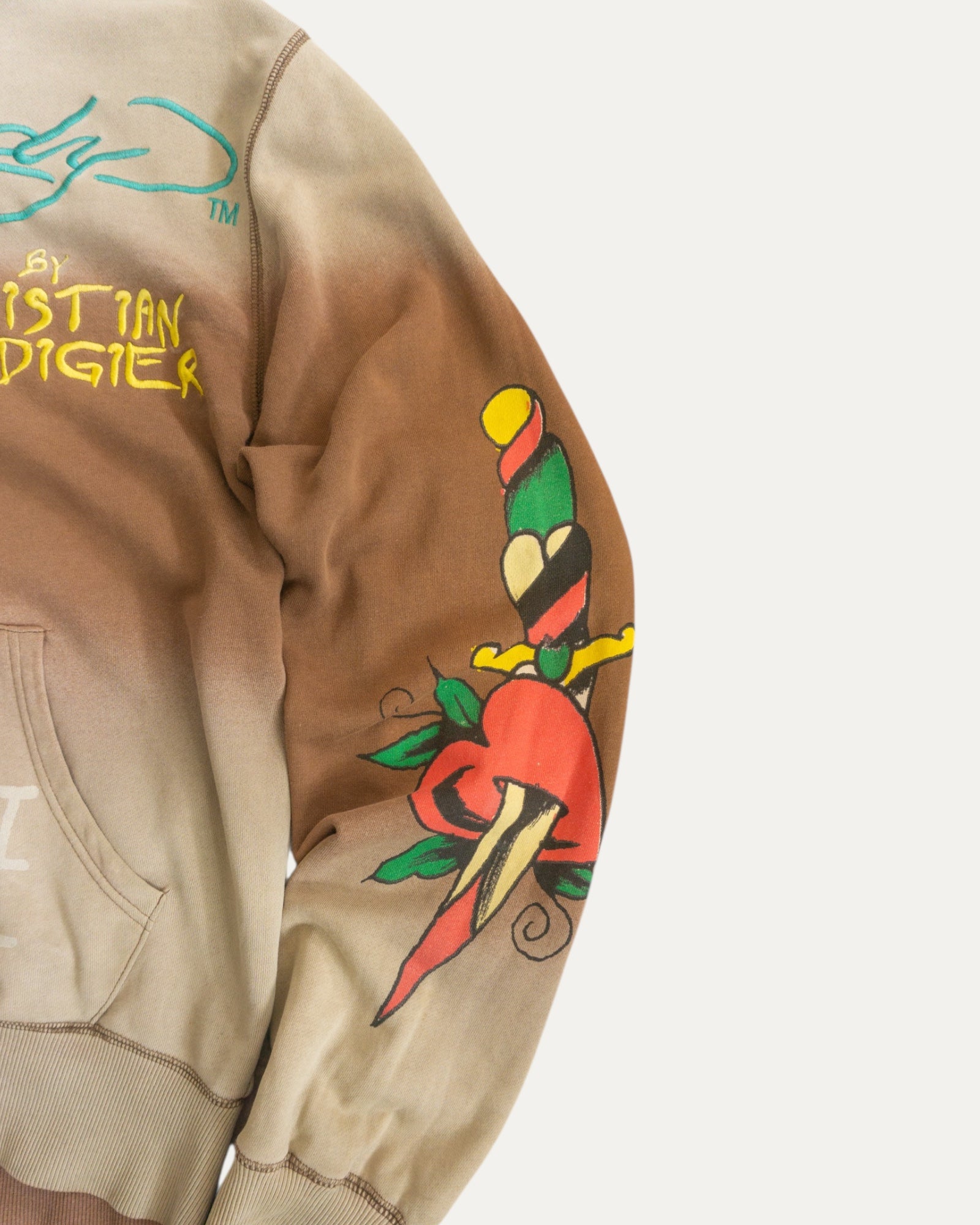(L) VINTAGE ED HARDY FADED RARE PIECE HOODIE