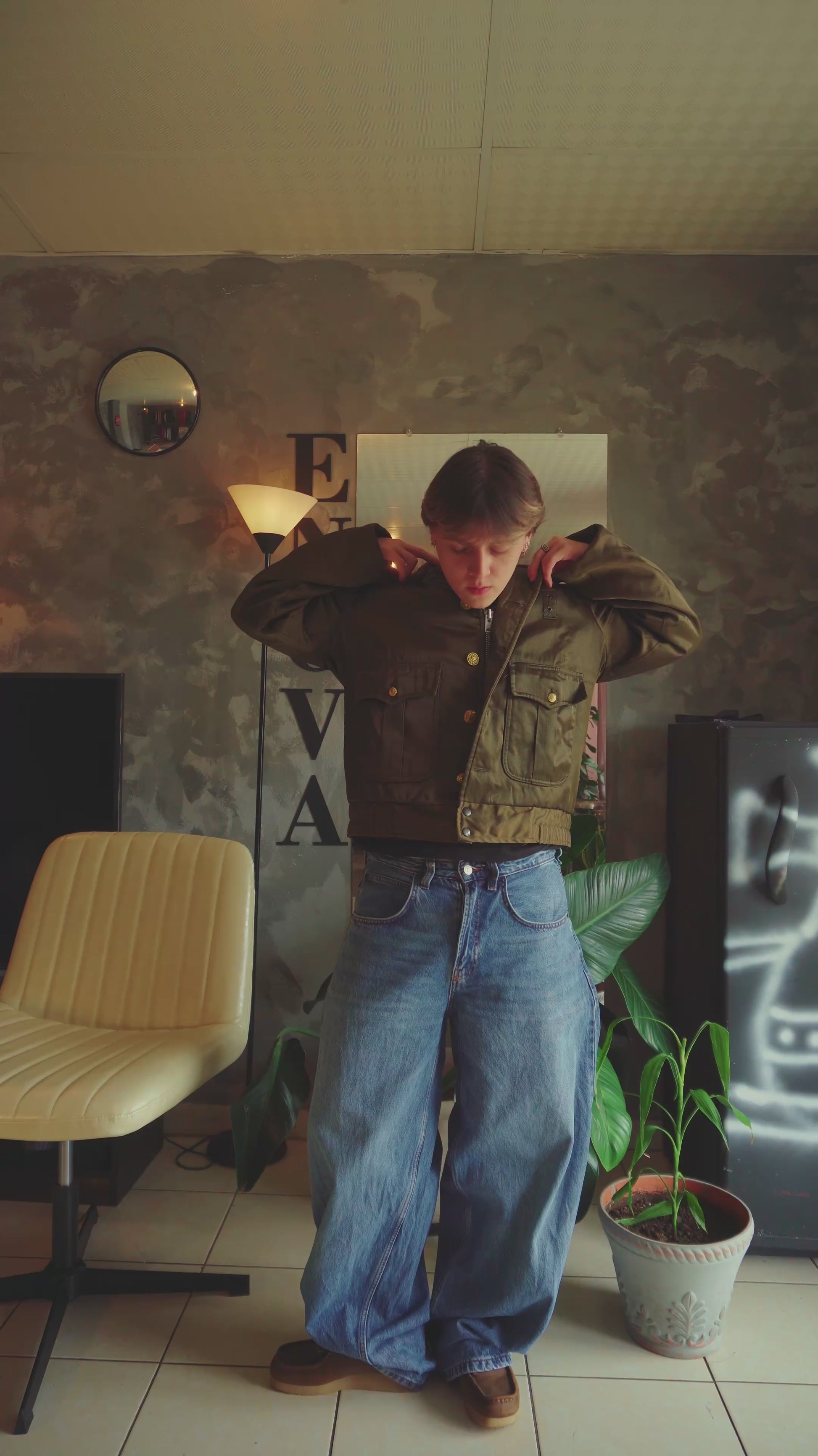 (M) 1960’S VINTAGE SÚPER CHIEF POLICE BOMBER AVIATION JACKET