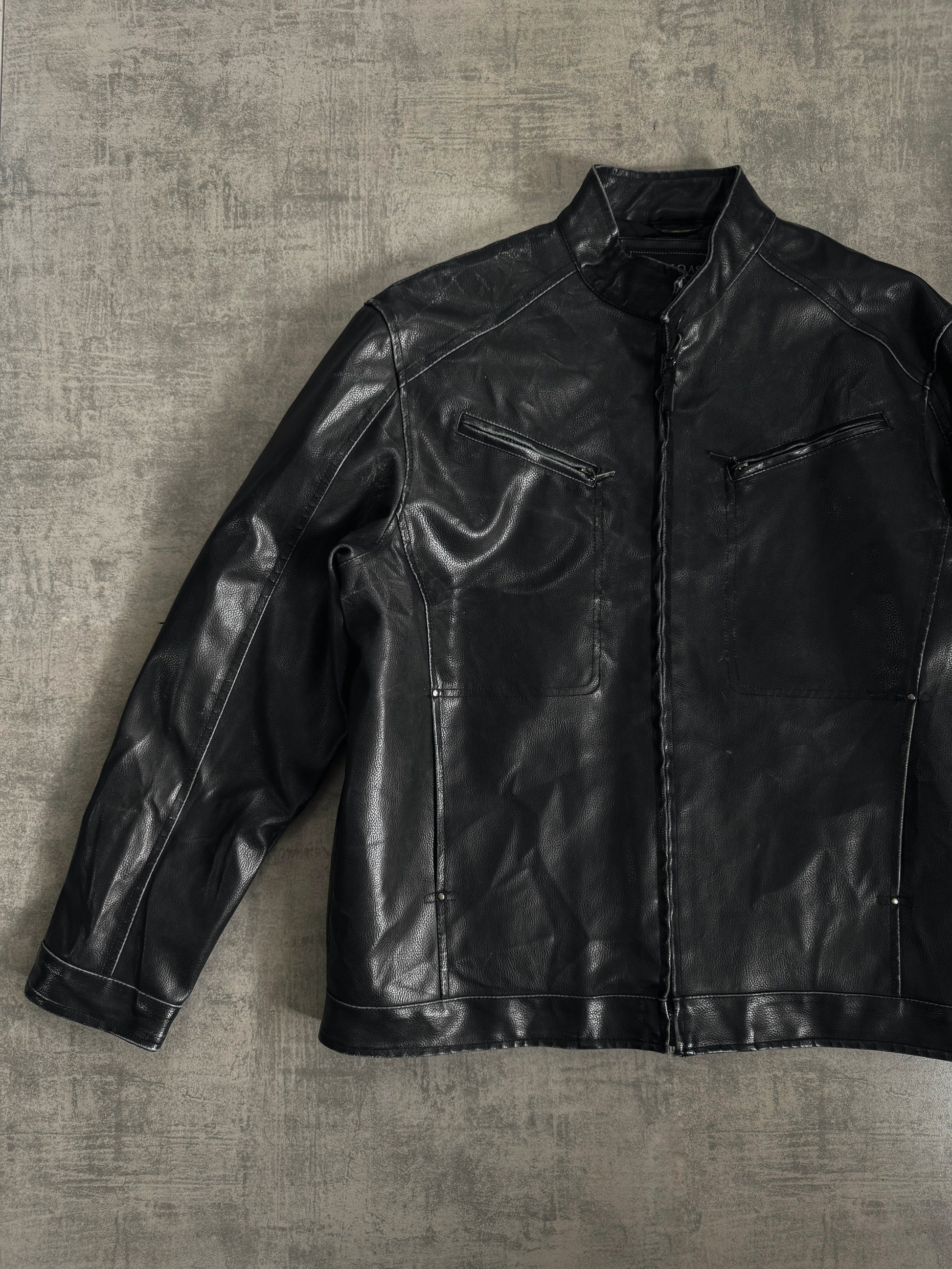 (L/XL) VINTAGE POLO LEATHER JACKET