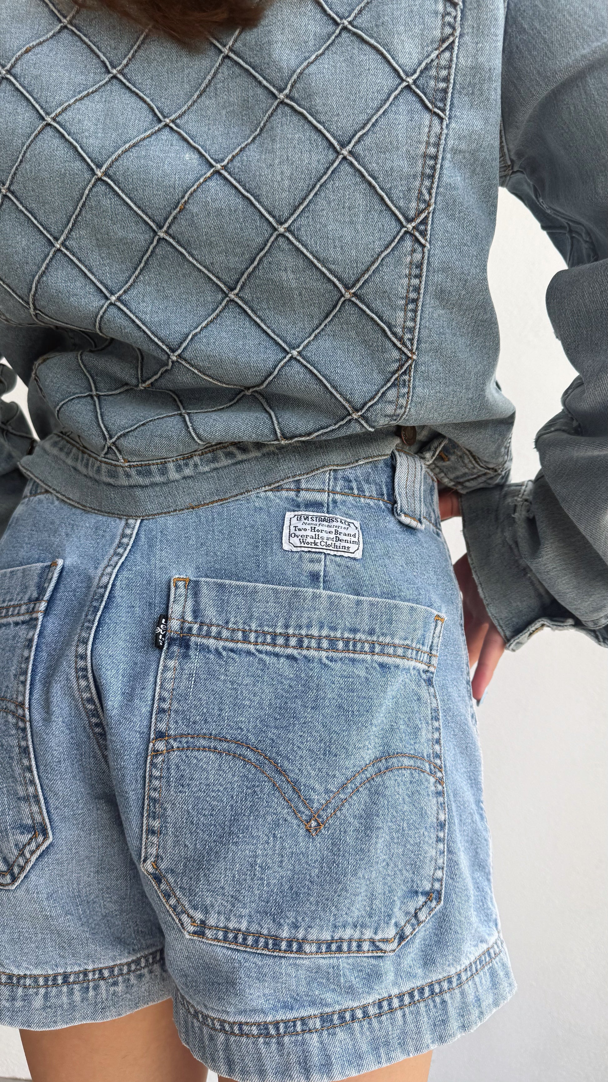 VINTAGE LEVIS DENIM CARPENTER SHORT - 38 WOMEN