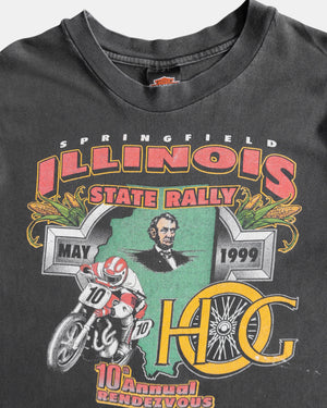 (L) VINTAGE HARLEY DAVIDSON STATE RALLY FADED TEE