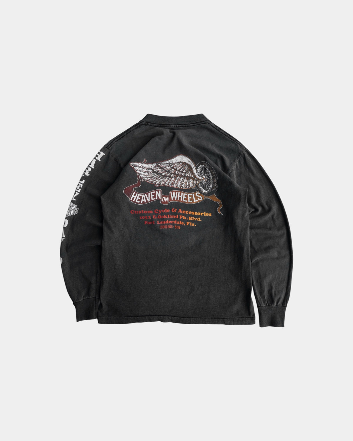 (S/M) 80’S VINTAGE HARLEY DAVIDSON EAGLE FADED LONG SLEEVE