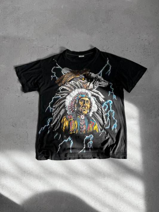 (M) 1990’s Vintage American Thunder Lighting Tribal AOP