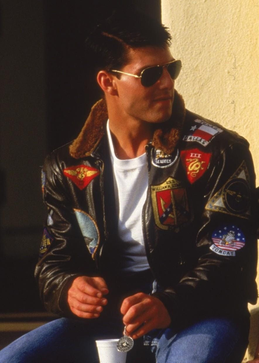 (L) RARE VINTAGE AVIREX LEATHER TYPE G-1 TOP GUN JACKET