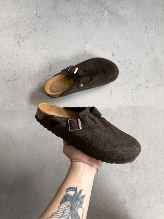 BIRKENSTOCK BOSTON MOCCA SUEDE LEATHER