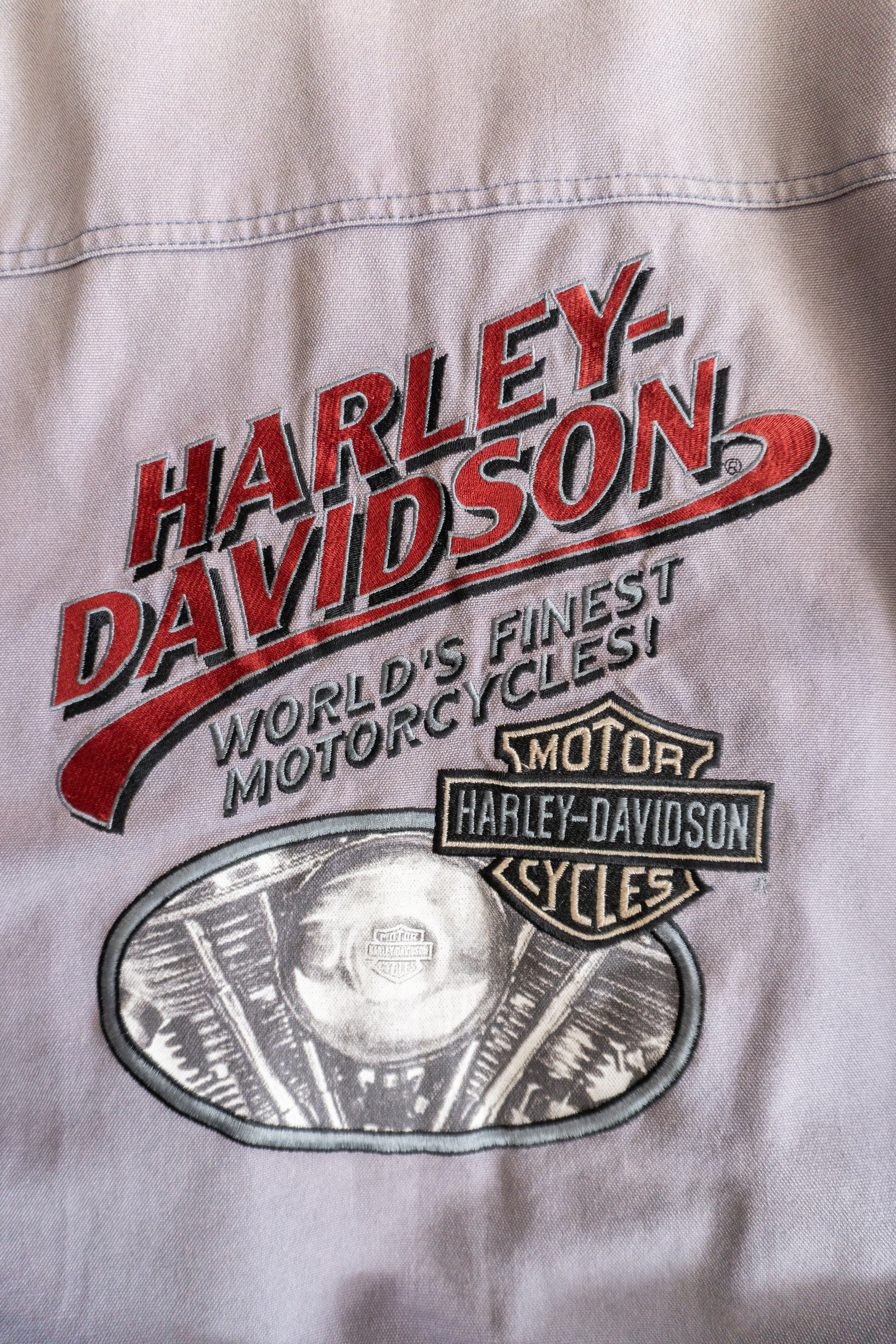 (L) 90’S VINTAGE HARLEY DAVIDSON FADED D-POCKET BOMBER JACKET
