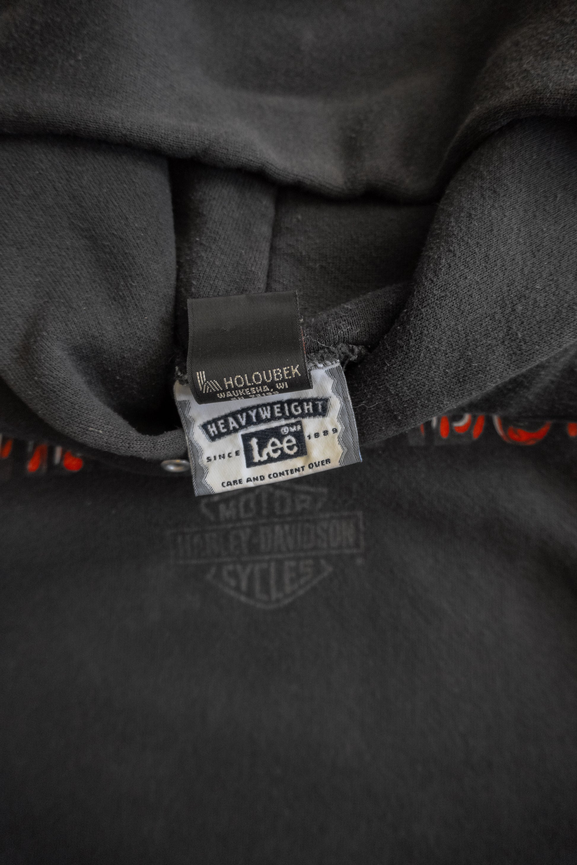 (M) VINTAGE HARLEY DAVIDSON FADED FLAMES HOODIE