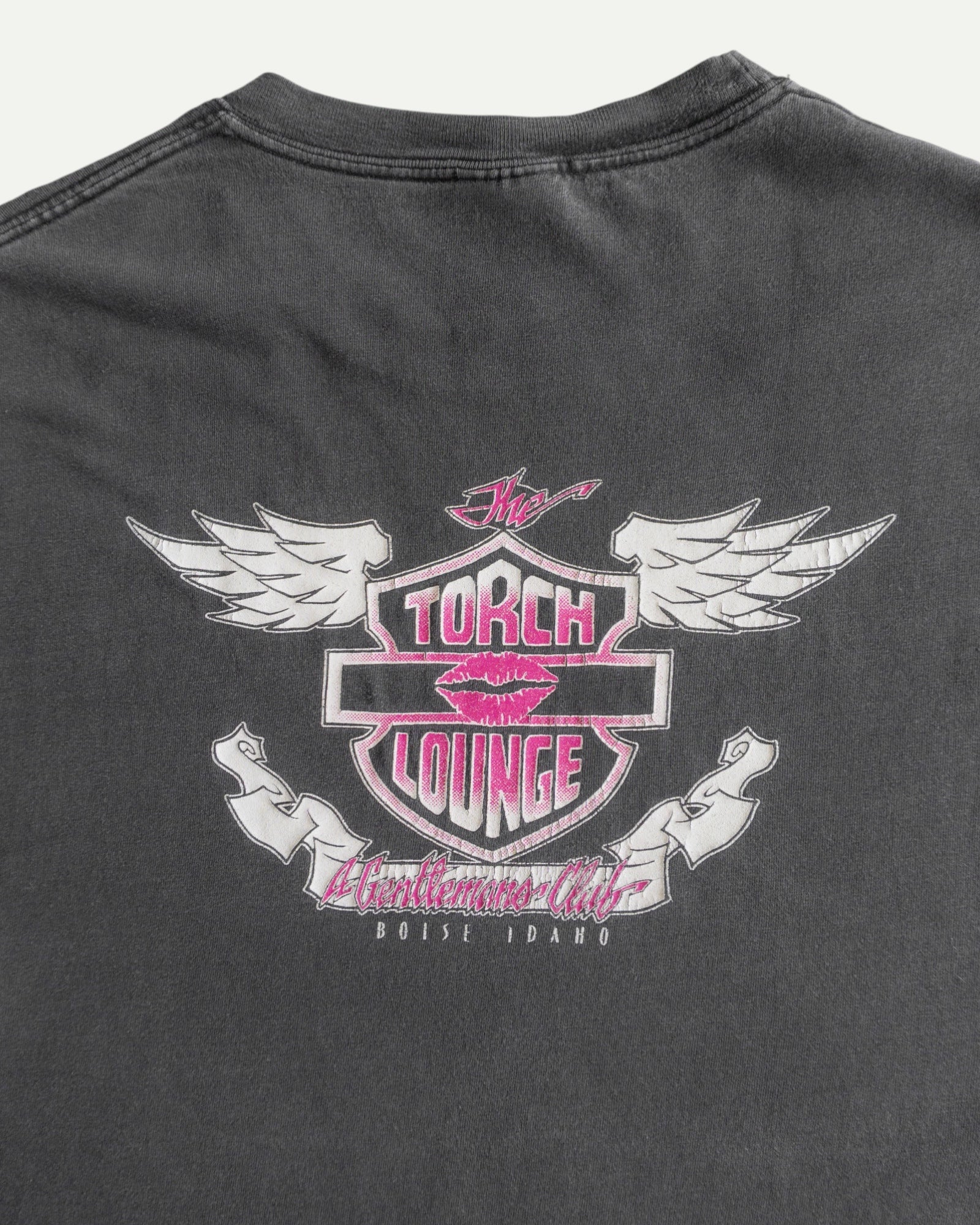 (BOXY L) 90’S VINTAGE HARLEY KISS CLUB FADED TEE
