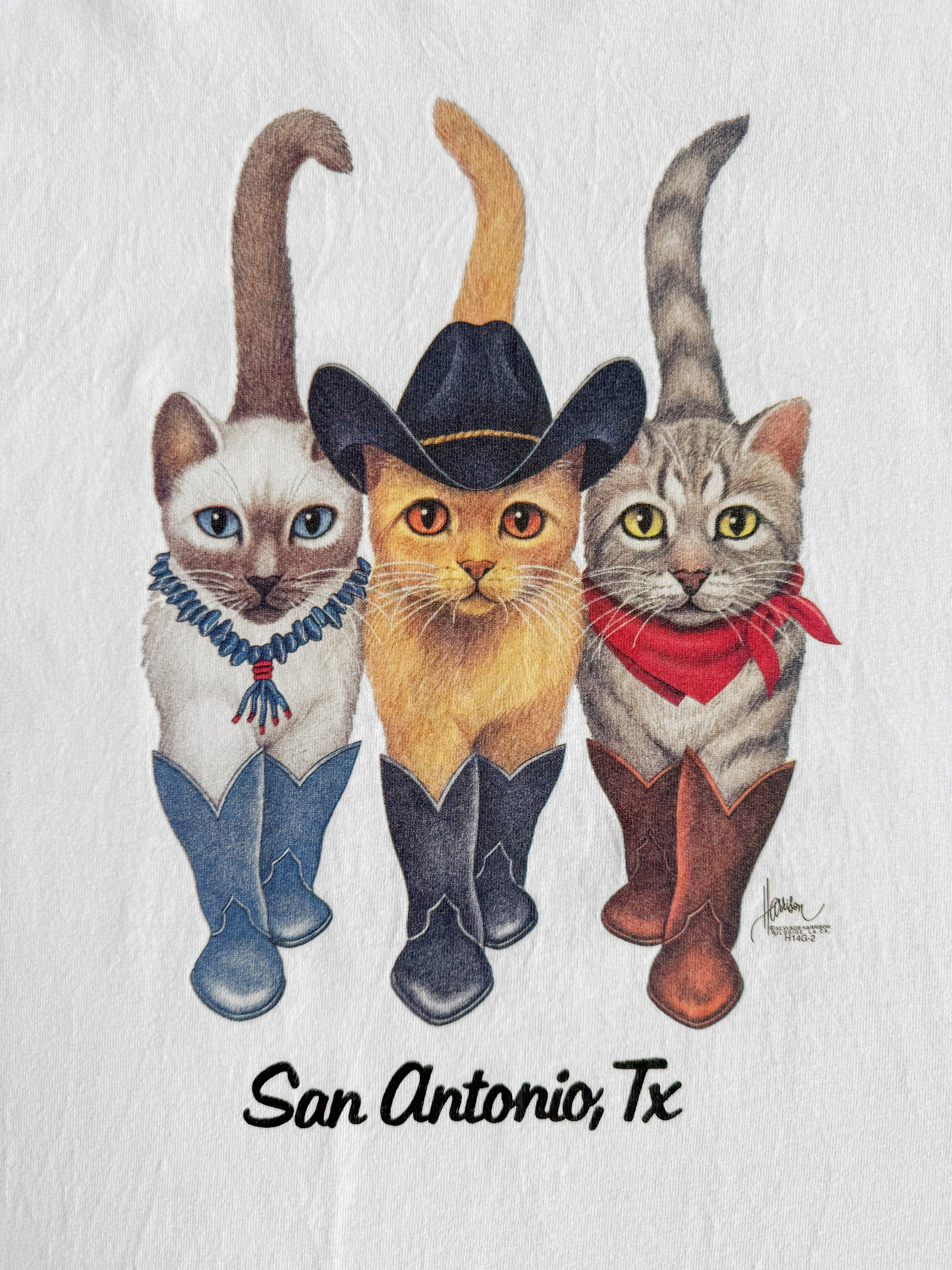 (L) VINTAGE CAT COWBOYS TEXAS TEE