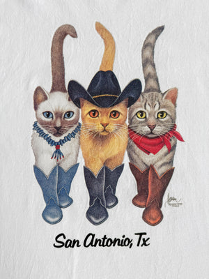(L) VINTAGE CAT COWBOYS TEXAS TEE