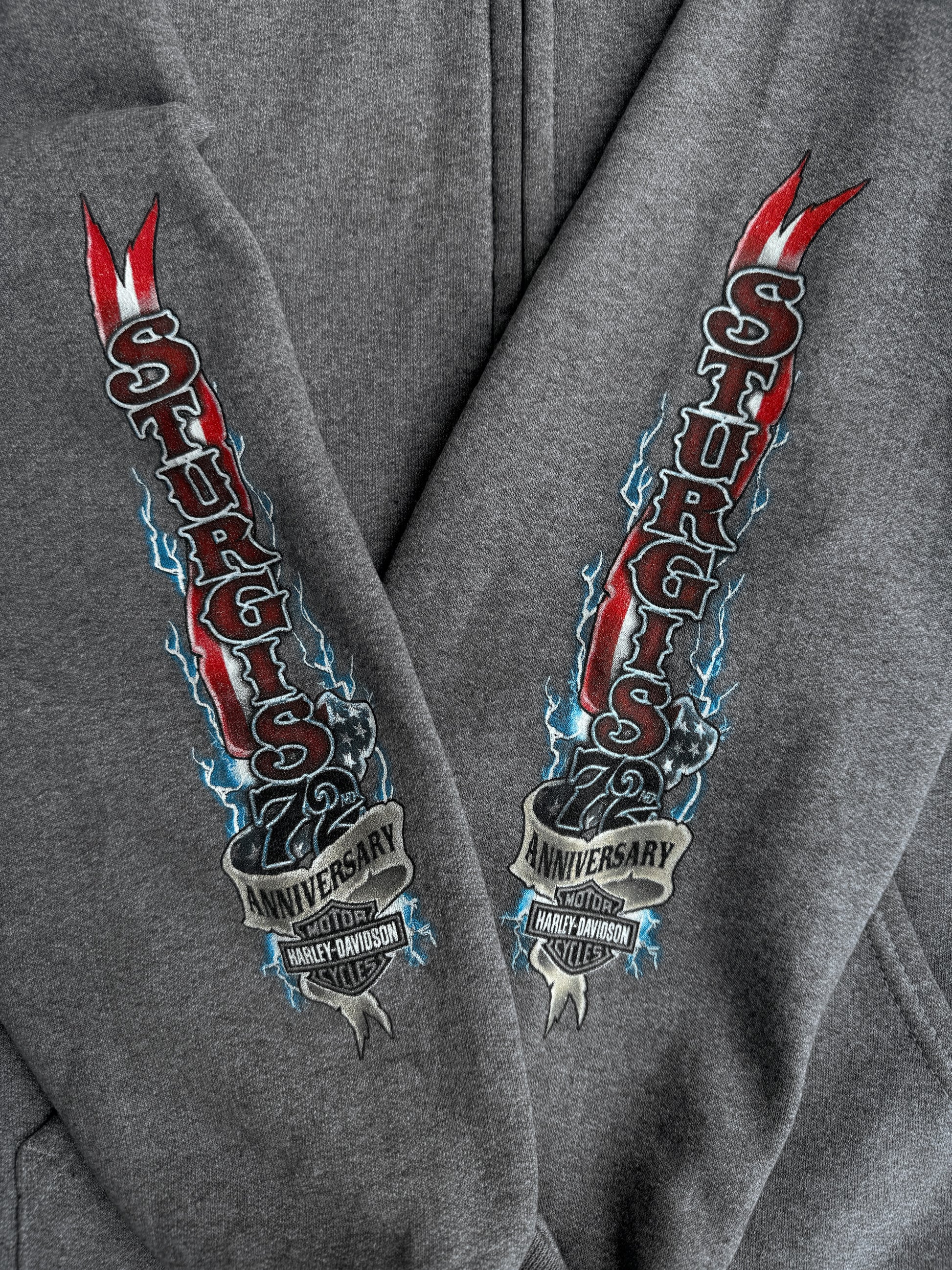 (L) HARLEY DAVIDSON STURGUIS FLAMES HOODIE FULL ZIP
