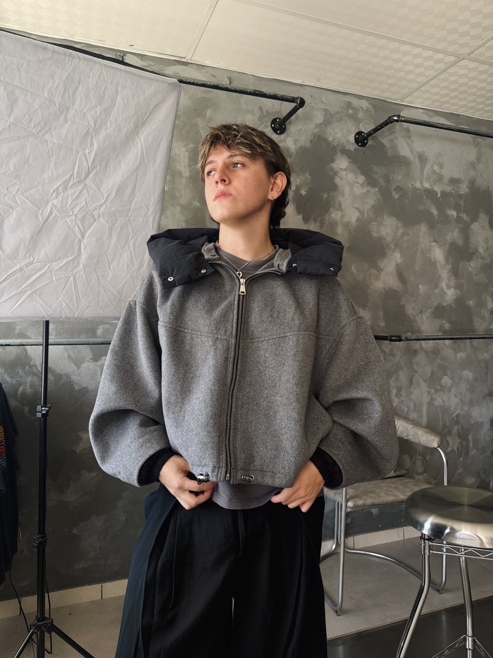 (BOXY M/L) BOMBER GRAY JACKET