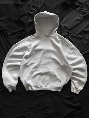 (BOXY L) 90’S VINTAGE RUSSELL MADE IN USA WHITE HOODIE