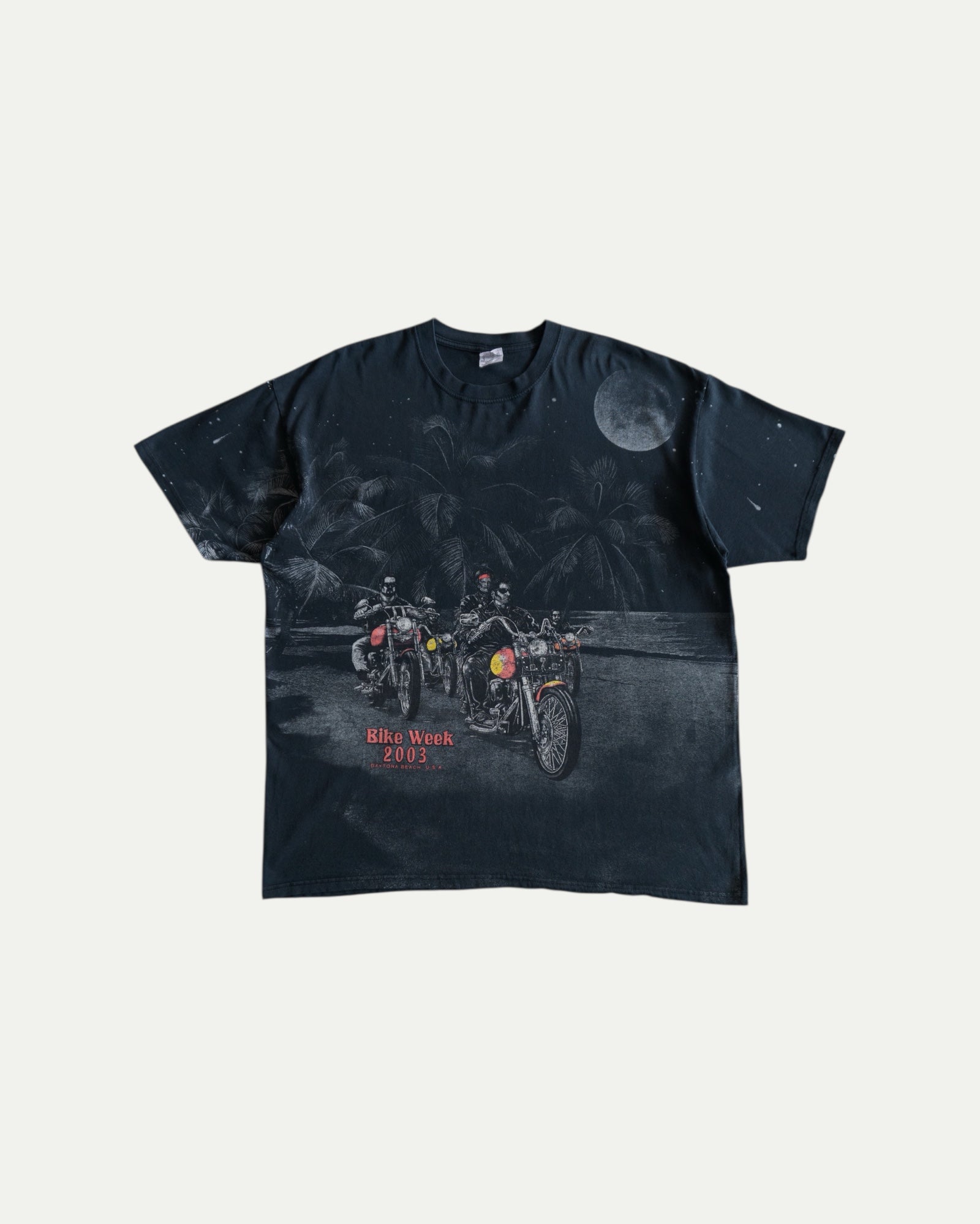 (FIT XL) 2003 VINTAGE HARLEY DAVIDSON BIKE WEEK AOP TEE