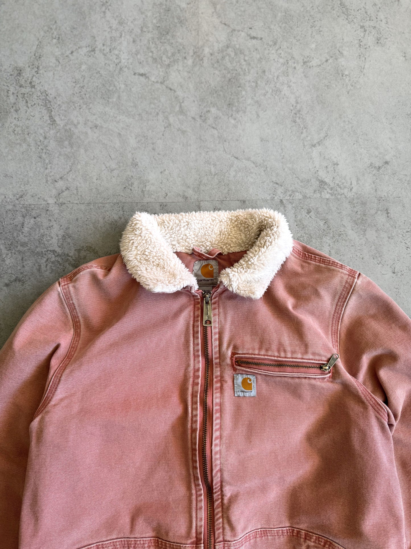 (M) Vintage Pink Carhartt Sherpa Jacket