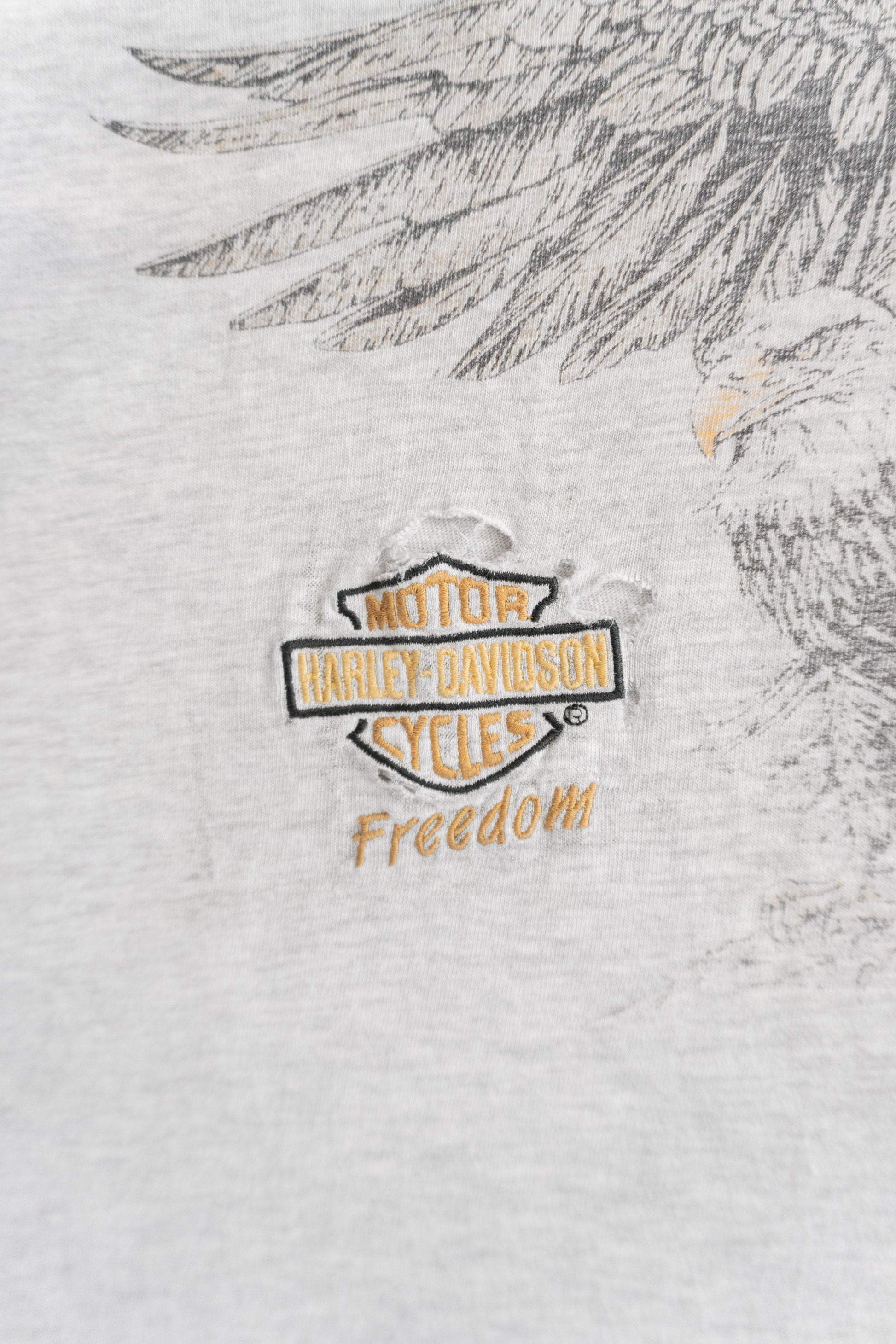 (M) 90’S VINTAGE HARLEY DAVIDSON EAGLE FADED TEE