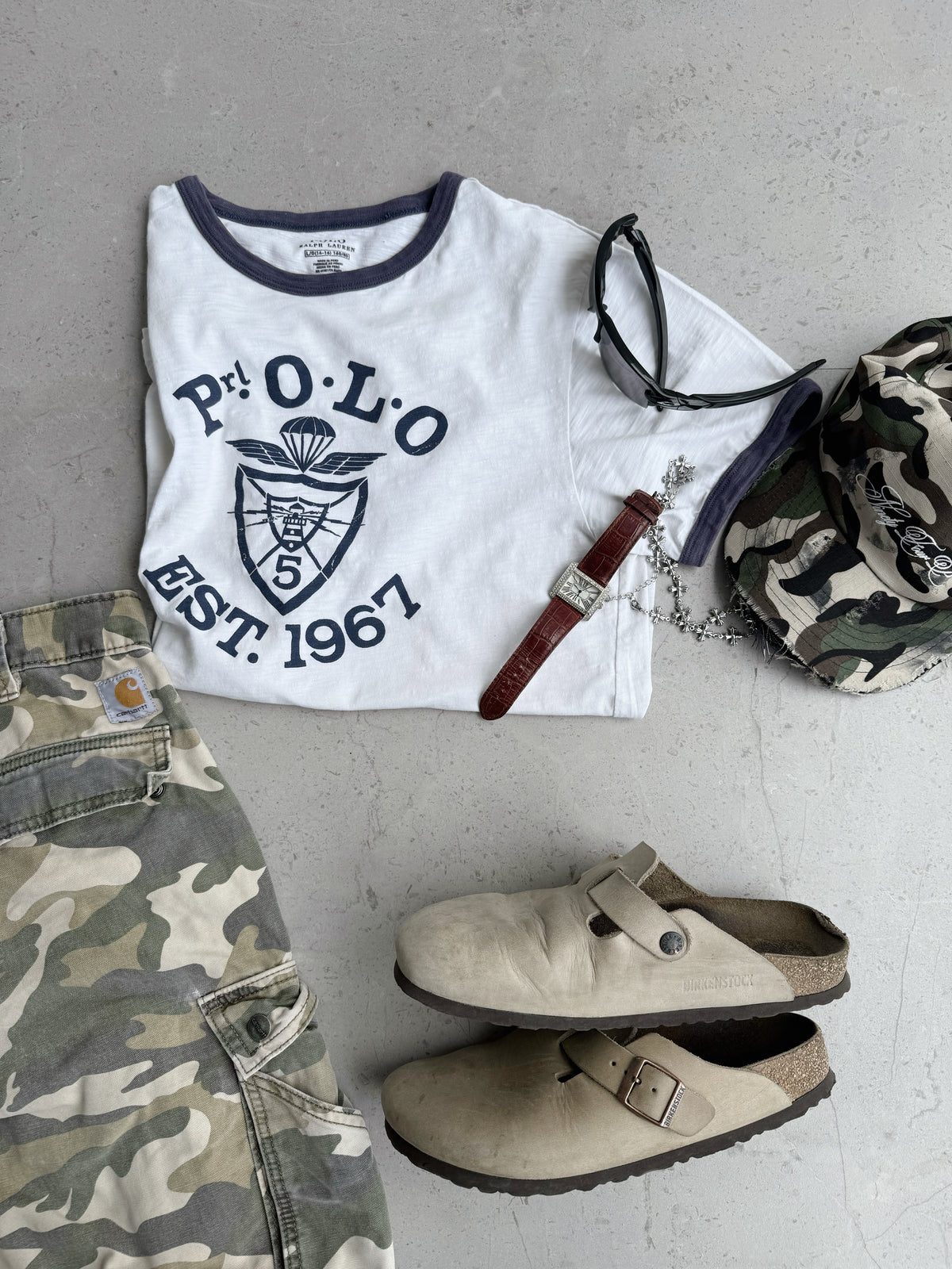 (M) POLO RALPH LAUREN TYPE VINTAGE RINGER TEE