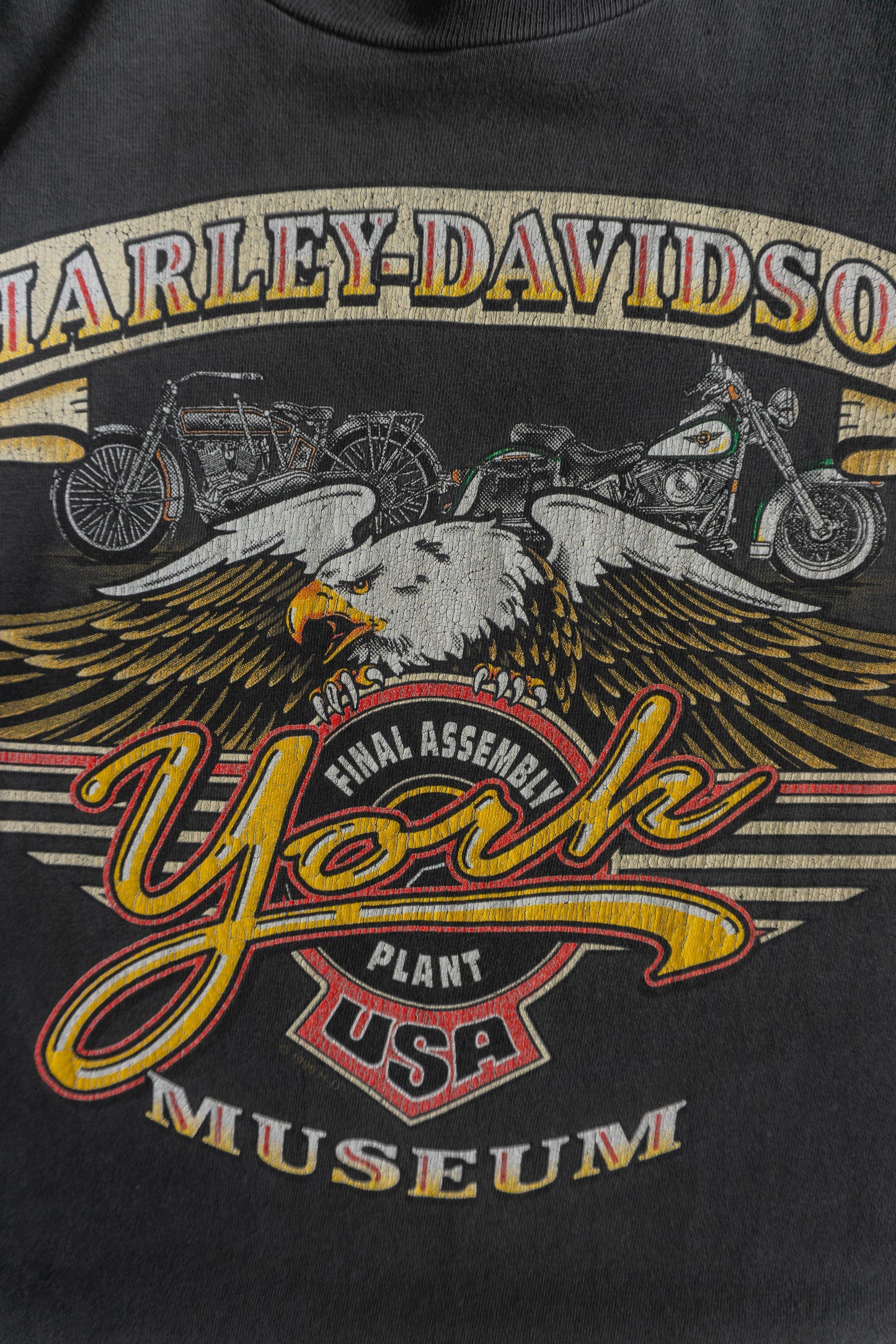 (S) 90’S VINTAGE HARLEY DAVIDSON MUSEUM FADED TEE