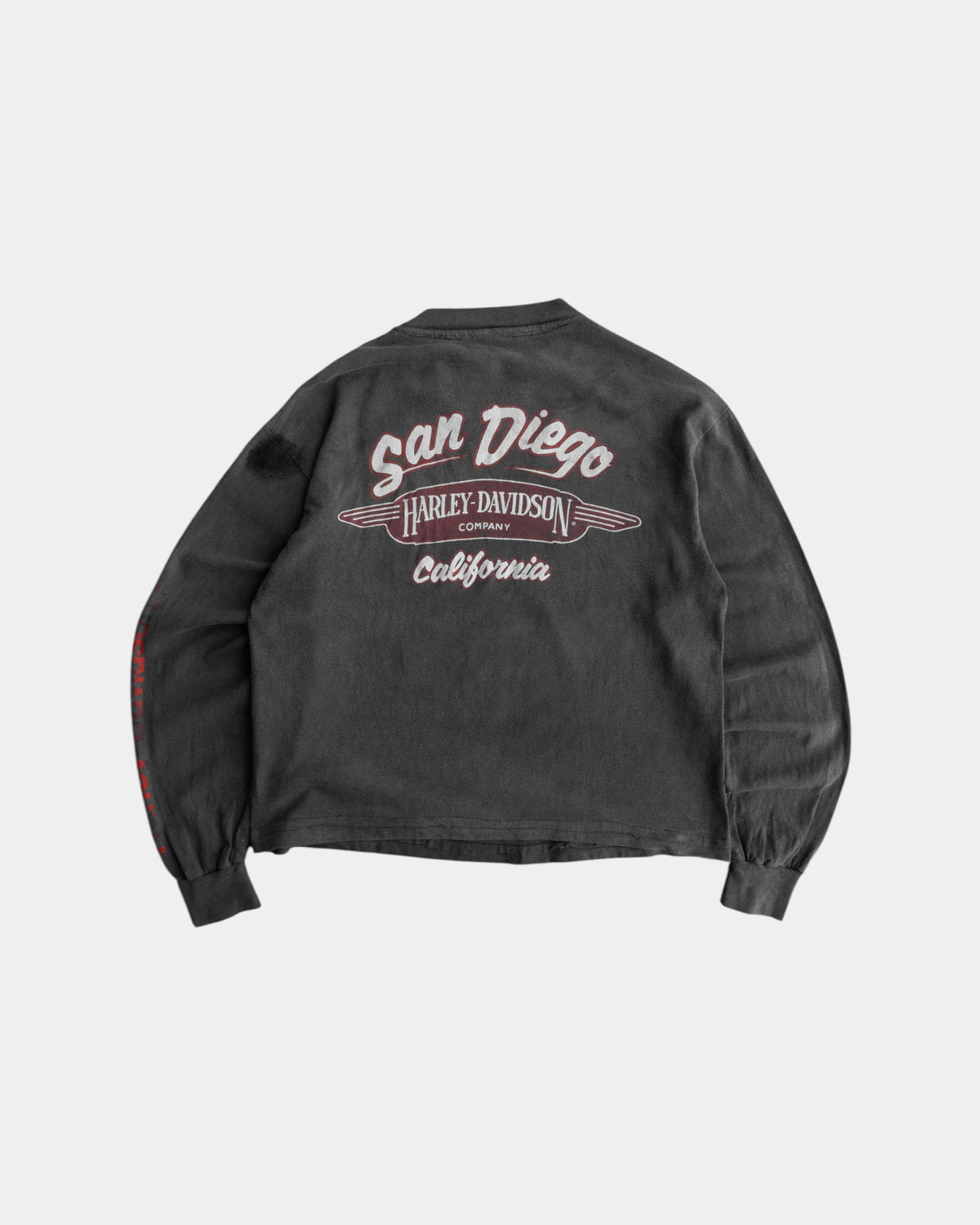 (M) 80’S VINTAGE HARLEY DAVIDSON SAN DIEGO SUN FADED LONG SLEEVE