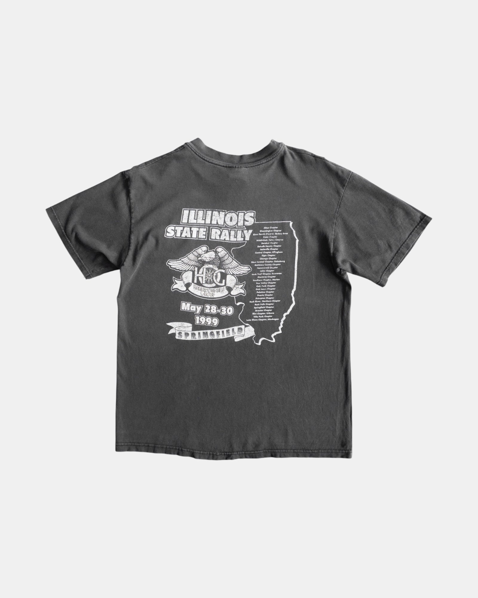 (L) VINTAGE HARLEY DAVIDSON STATE RALLY FADED TEE
