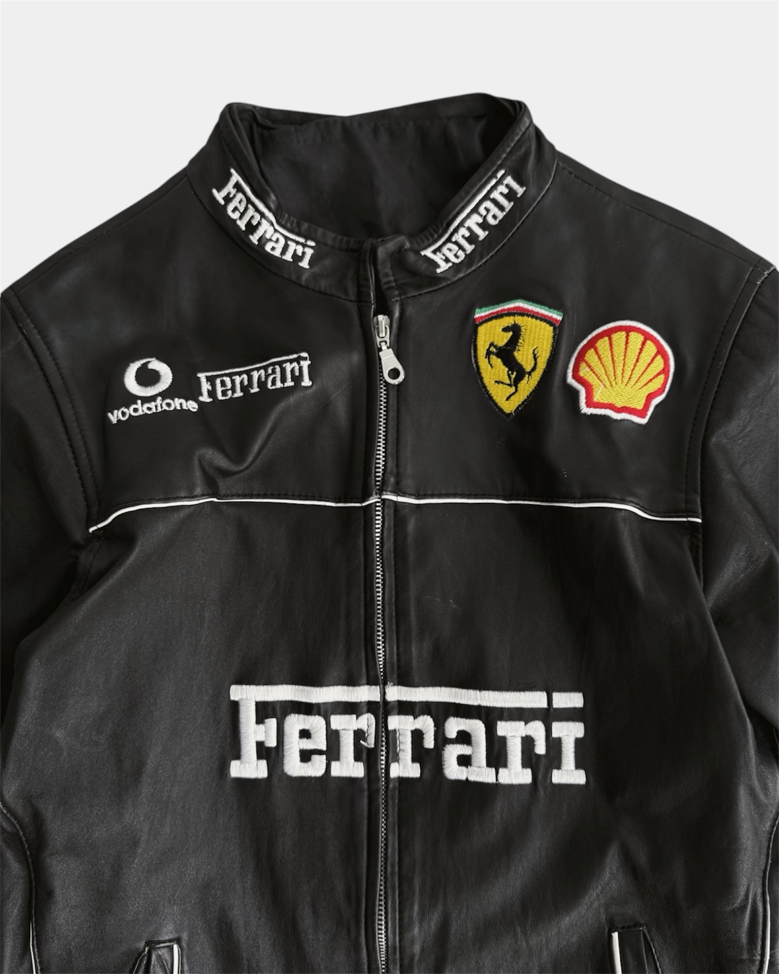 (M) VINTAGE FERRARI RACING LEATHER JACKET