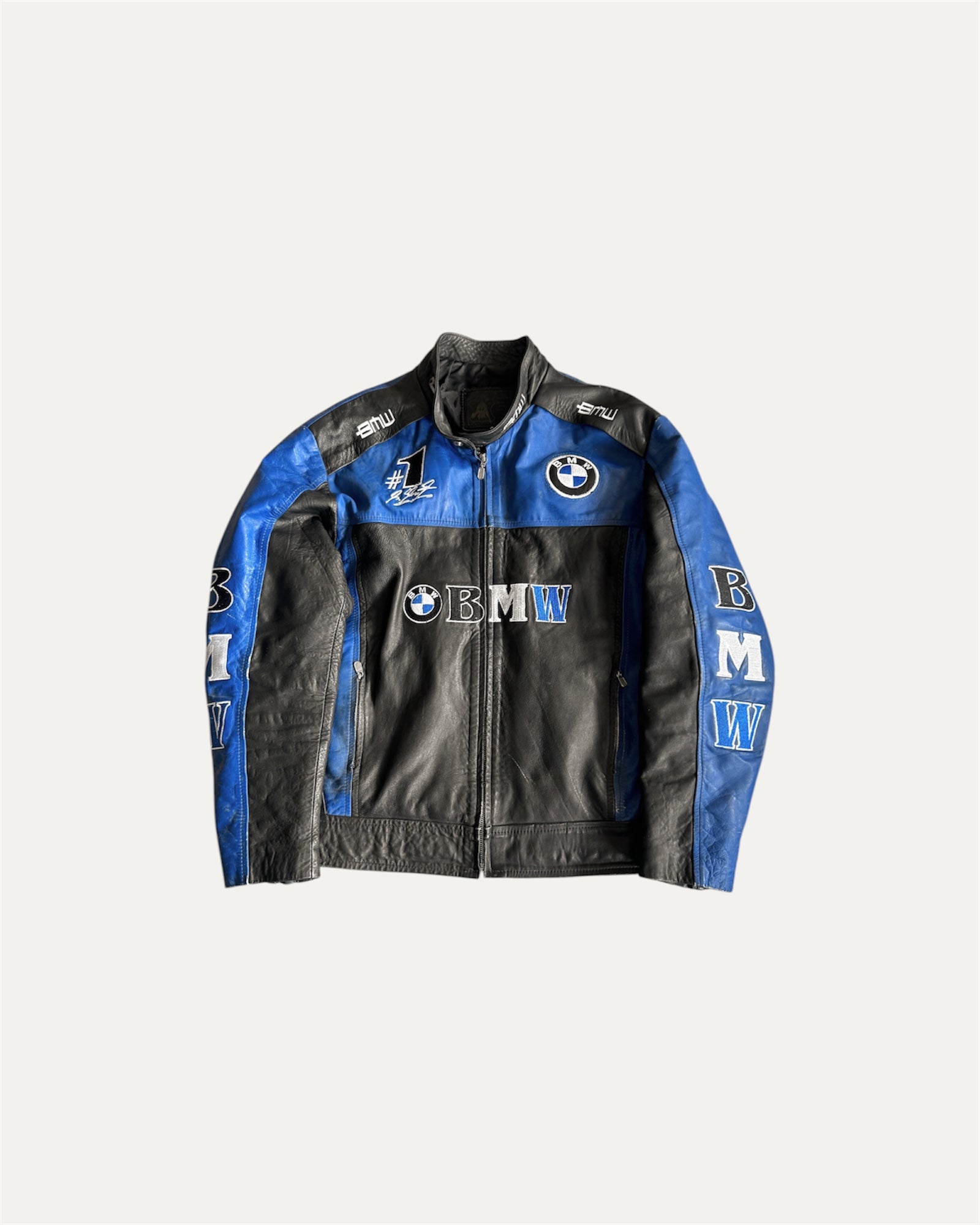 (M-L) Vintage BMW Leather Racing Jacket