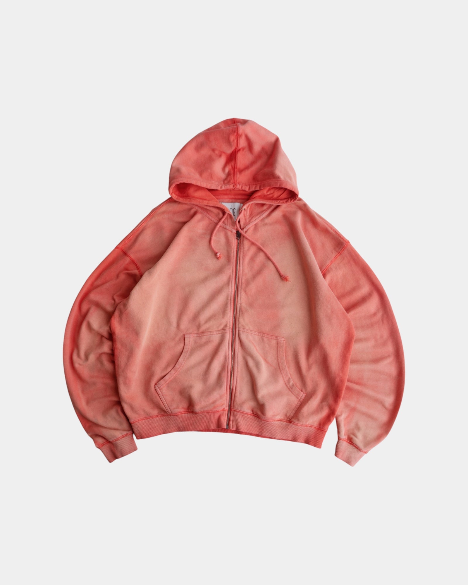 (L) BEAUTIFUL SUN FADED RED HOODIE FULL ZIP